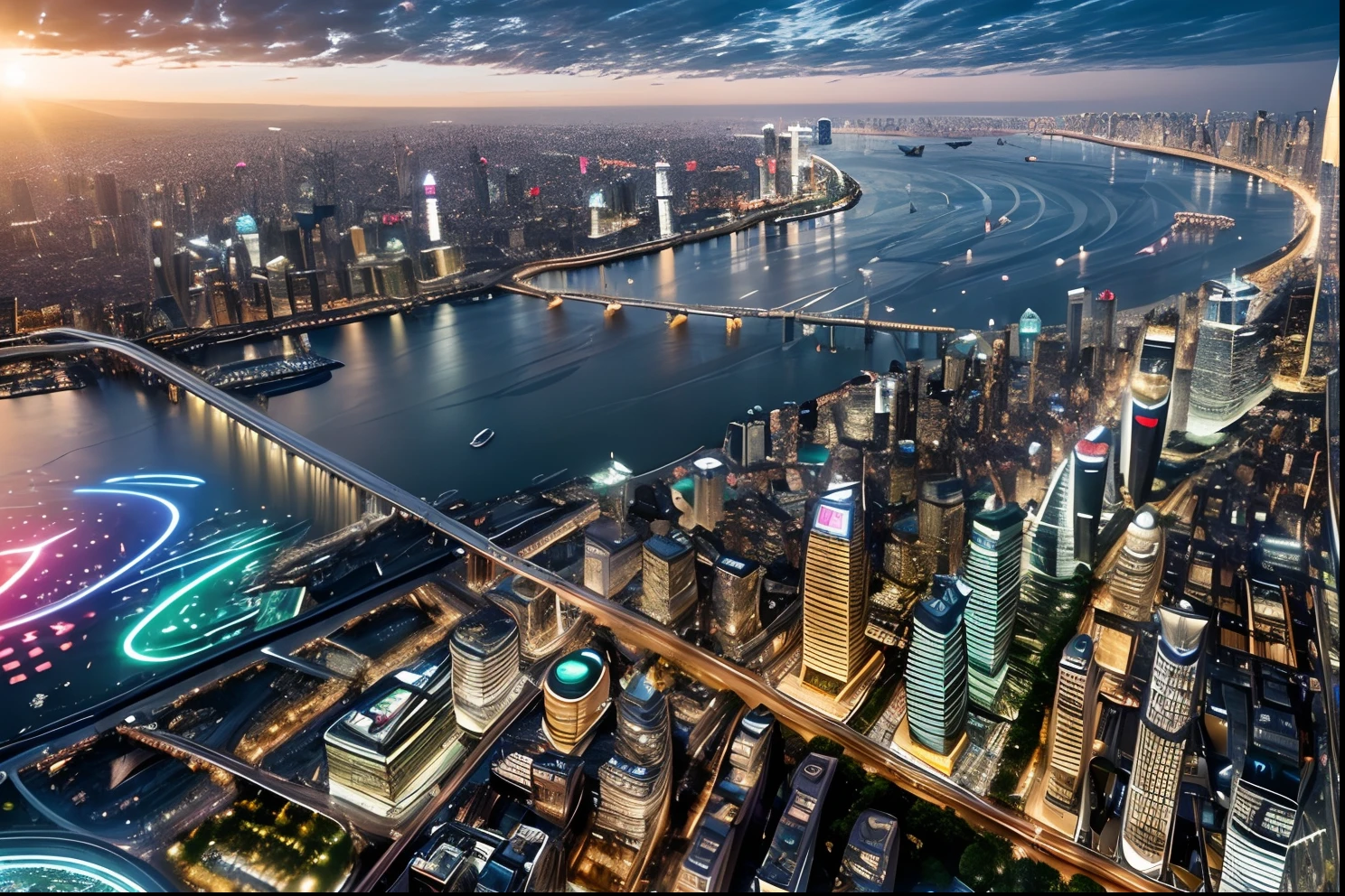(masterpiece),(high quality), best quality, real,(realistic), super detailed, (full detail),(4k),8k, Enter a fascinating vision of the future through captivating futuristic images of the city of Shanghai. The towering giant skyscraper is decorated with gold ornaments and a smooth glass curtain wall，pierce the sky, The vibrant lights of the city that never sleeps. In the midst of a bustling cityscape, An iconic giant high-tech building, Its architectural marvels are enhanced in a futuristic style. The city is full of life，Full of life。，Full of life。，Full of life。，Full of life。，Full of life。，Full of life。，Full of life。，Full of life。，Full of life。，Full of life。，Full of life。，Full of life。，Full of life。，Full of life。，Full of life。，Full of life。，Full of life。，Full of life。，Full of life。，Full of life。，Full of life。，Full of life。，Full of life。，Full of life。，Full of life。，Full of life。，Full of life。，Full of wealth。，Full of luxury。，Full of technology。。, State-of-the-art technology blends seamlessly with traditional Chinese luxury urban fabric. This stunning work of art, Use Pixai to bring powerful AI models to life, Show the limitless creativity and possibilities of our imagination. Experience the future of the cityscape at Pixai，Immerse yourself in a visionary world of art
