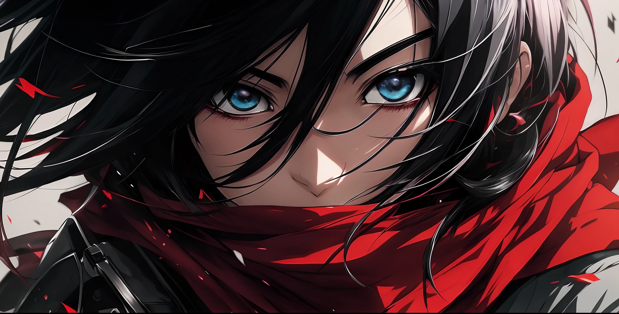 Anime girl with black hair and red scarf looking at camera, 4k manga wallpapers, 4K anime style, 4k anime wallpapers, Badass anime 8 K, stunning anime face portrait, Anime art wallpaper 4k, Anime art wallpaper 4k, Anime wallpaper 4K, 4k anime wallpapers, Anime art wallpaper 8k, Art Gem 4K