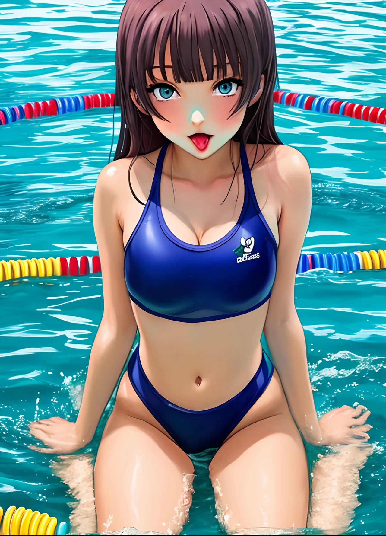 huge tit　put out the tongue　３People Girls　swim wears　２People Girls　４People Girls　Anime Touch