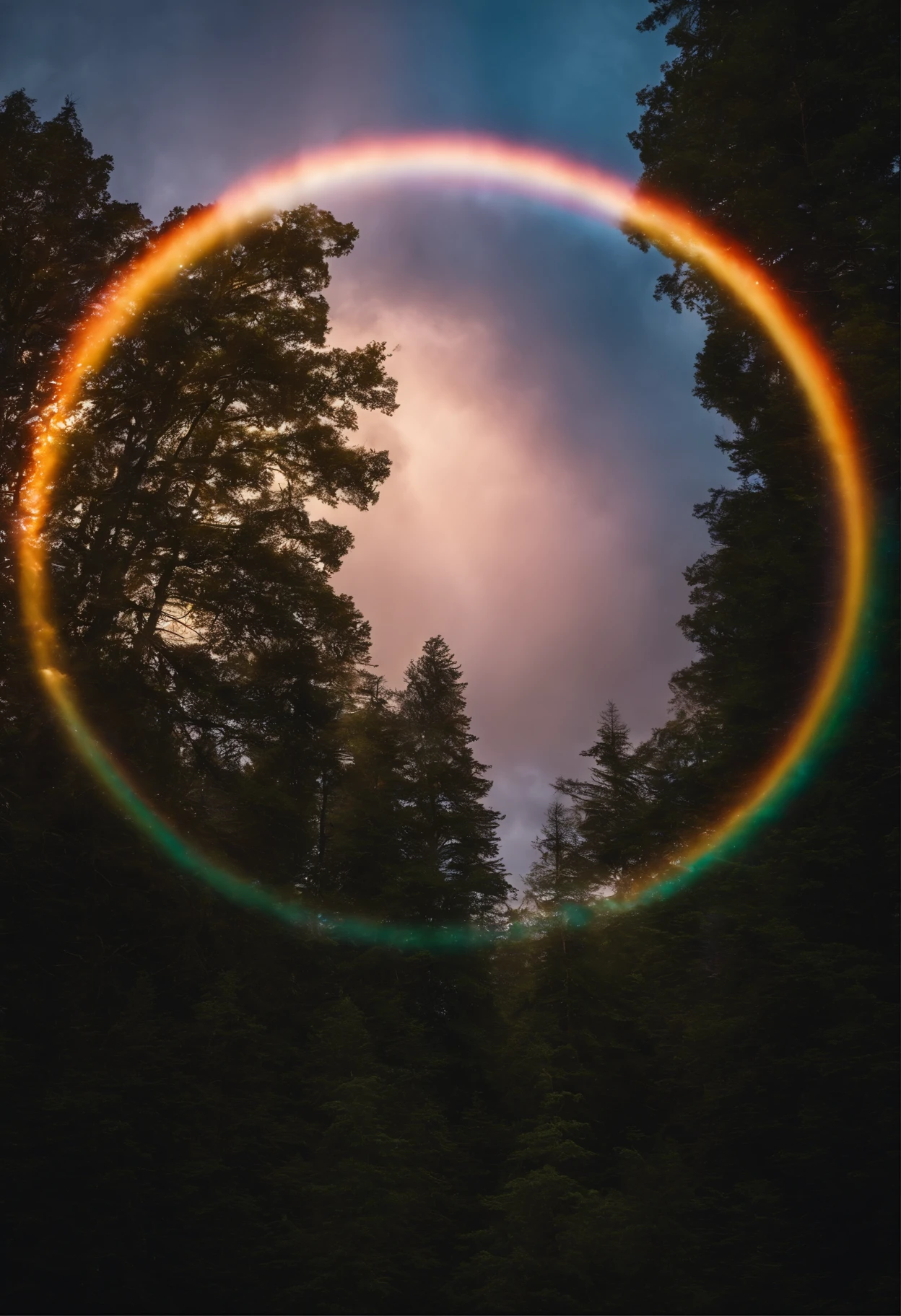 Close up of iridescent circle in the sky, ethereal rainbows, Rainbow clouds, A very colorful heaven, Rainbow clouds, Holy Light Halo, sunny rainbow galaxy stormy sea, Rainbow in the sky, Optical Synchrotron Halo, ethereal rainbow nimbus, Prism Halo, bright rainbow nimbus, a glowing halo, Iridescent sky, Heavenly Light, Beautiful images ever created