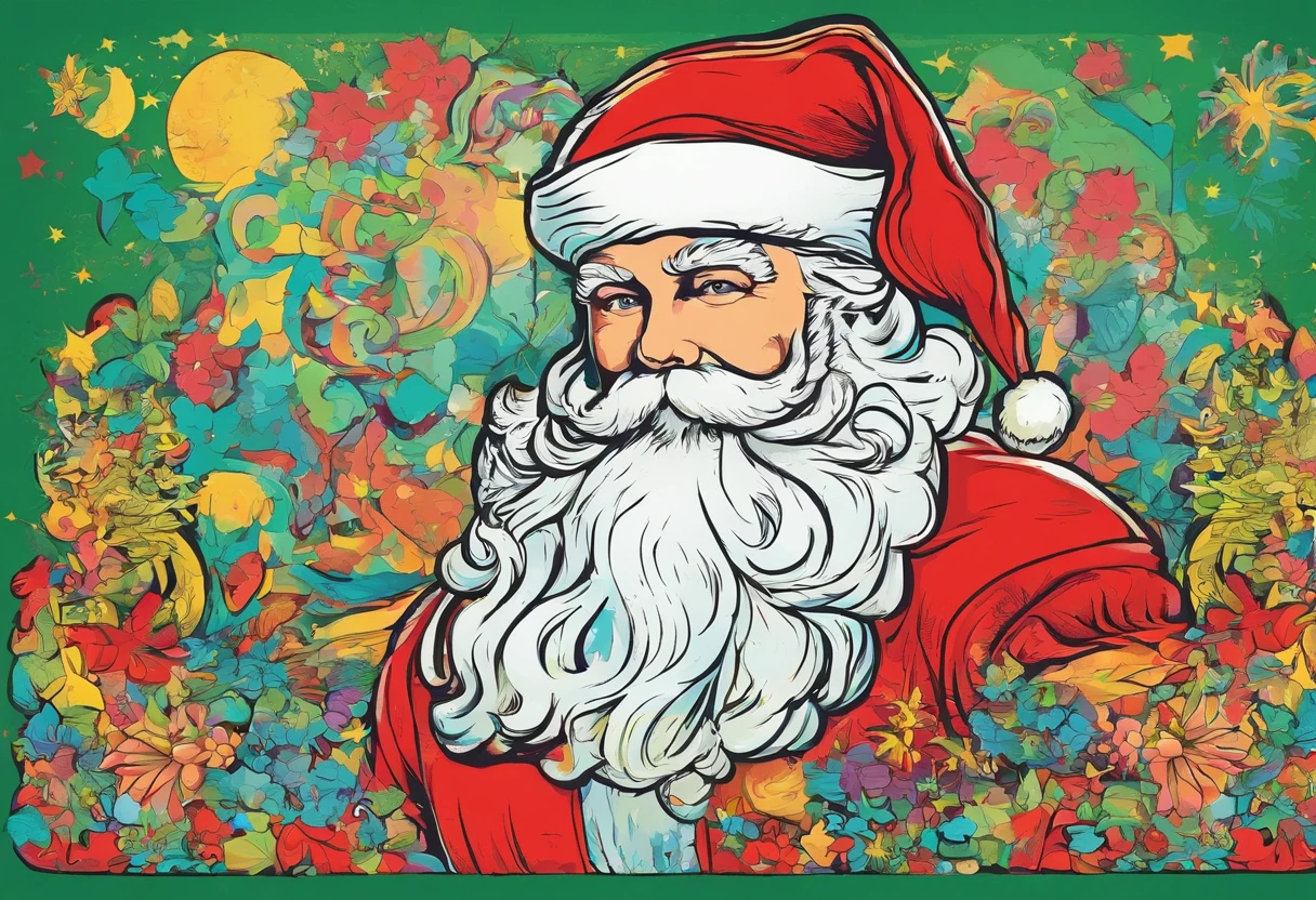 santa claus、Single-color background、masterpiece, Best Quality