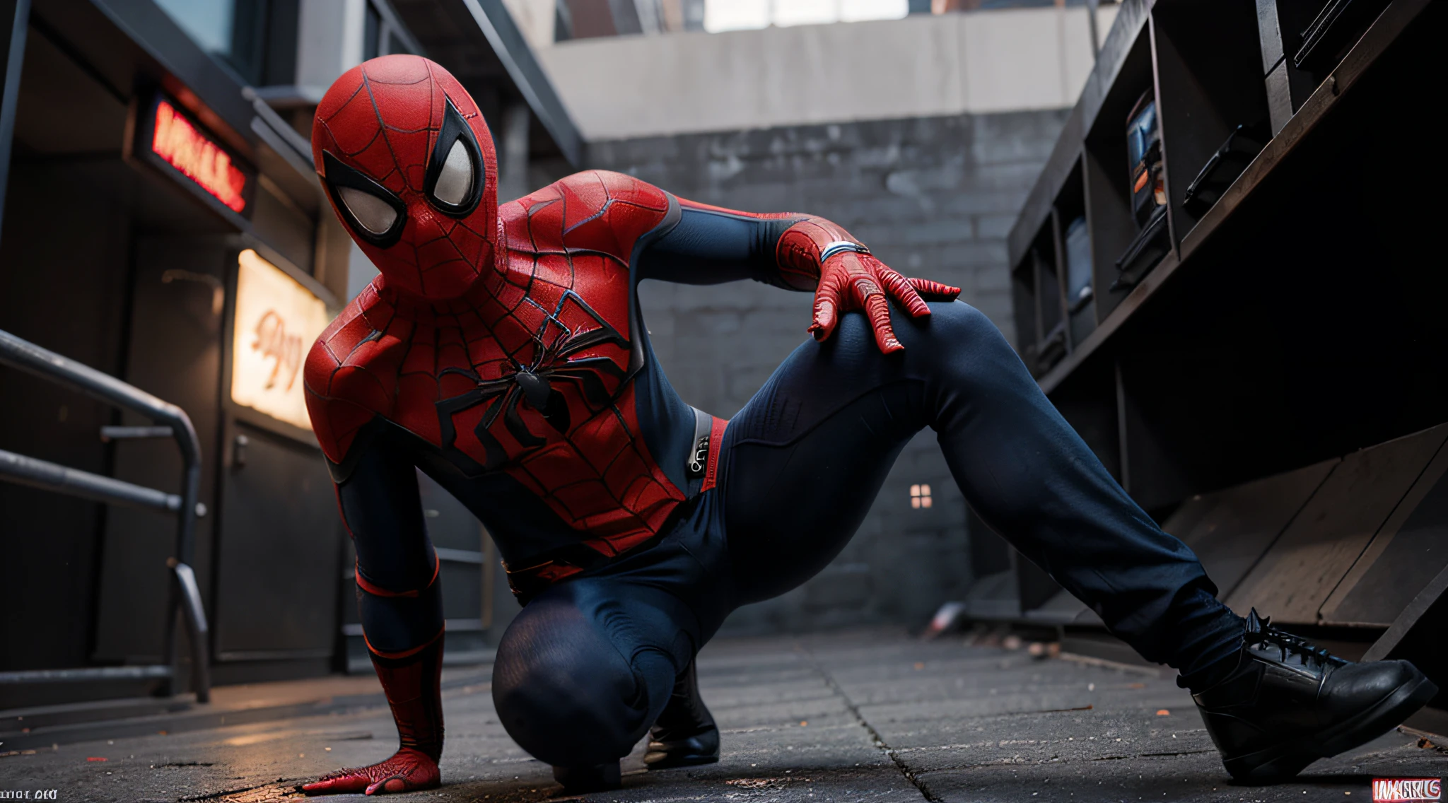 Spiderman shitting