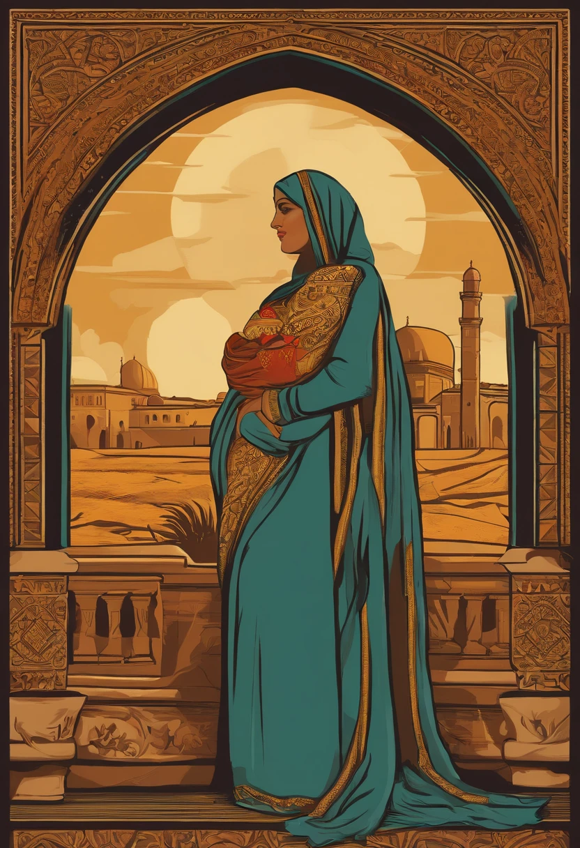 design de camisetas, 2d illustration, arte centrada,Gaza Tribute to “The Greatest Mother in the World” - By Alonzo Earl Foringer. 1918.