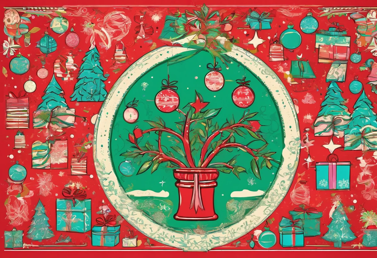Christmas tree、Single-color background、masterpiece, Best Quality,a very delicate and beautiful