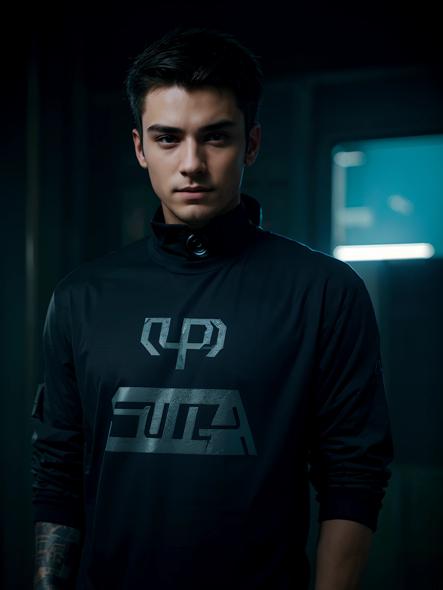 Cyberpunk, handsome boy, ultra realistic, cat