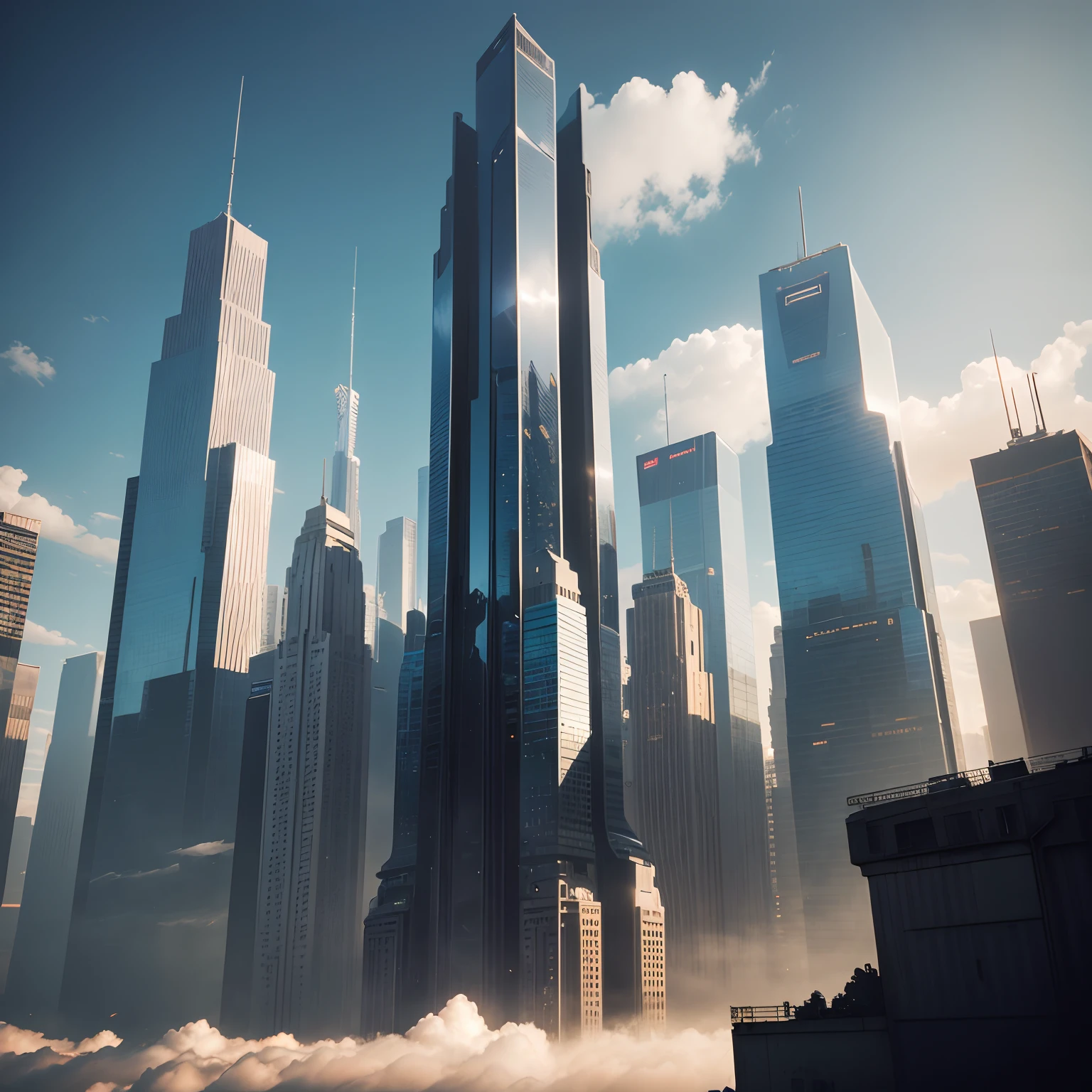 Best Quality,4K,8K,hight resolution,masutepiece:1.2),Ultra-detailed,(Realistic,Photorealistic,Photorealsitic:1.37),Cyberpunk,A futuristic world,Tall skyscraper,Skyscraper high through the clouds,Earth,Sci-Fi Art,huge waterfall,Imaginative,sci-fi fantasy,Futuristic city,High resolution,Futuristic glass-covered skyscrapers towering over the skyline
