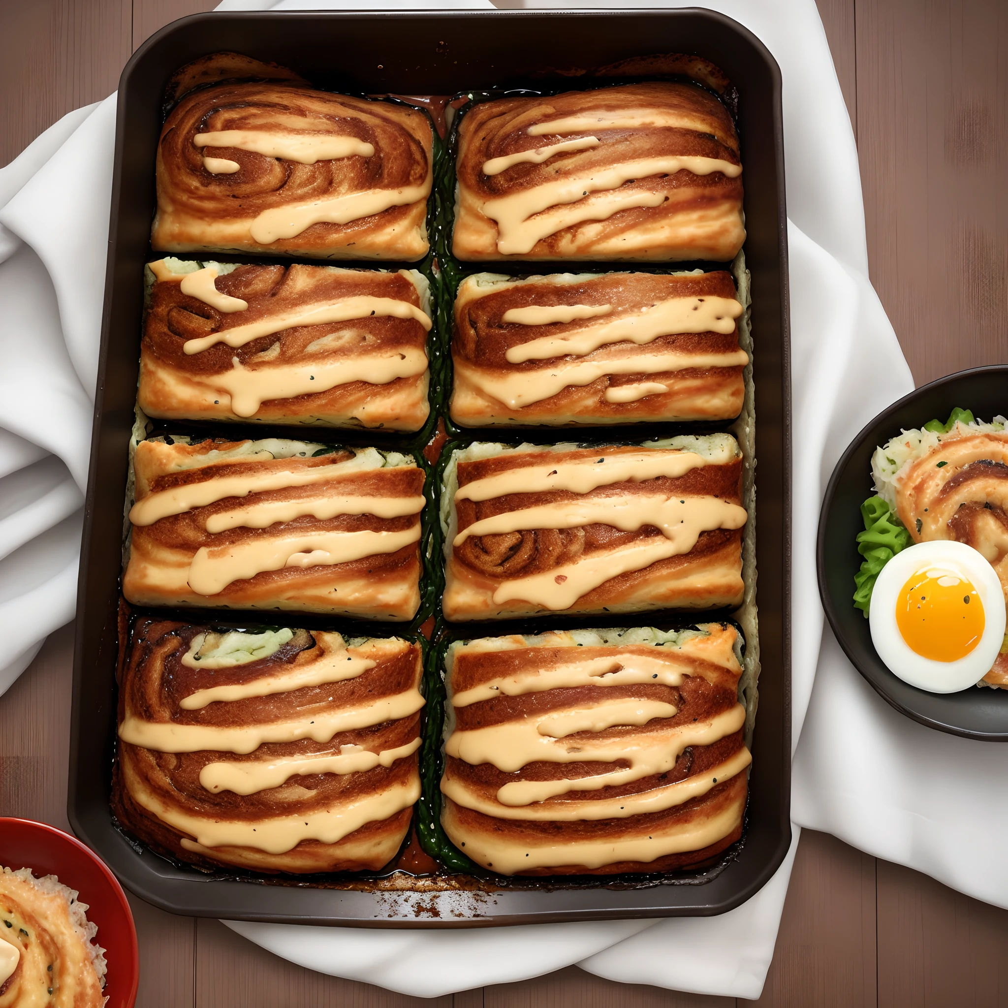 Okonomiyaki cinnamon rolls