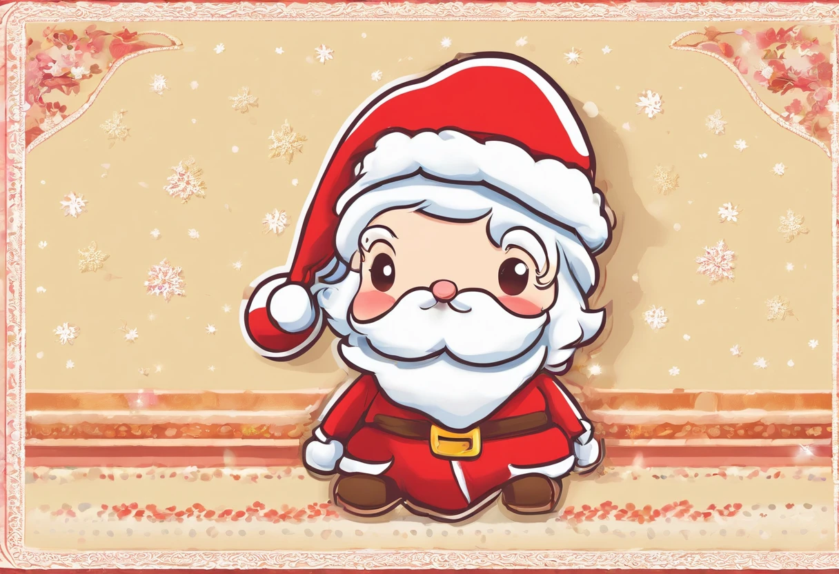 santa claus、Single-color background、masterpiece, Best Quality,a very delicate and beautiful
