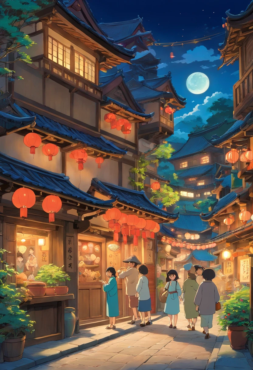 Many people beat copper drums at night and cheered: The buildings in the village are Zhuang culture