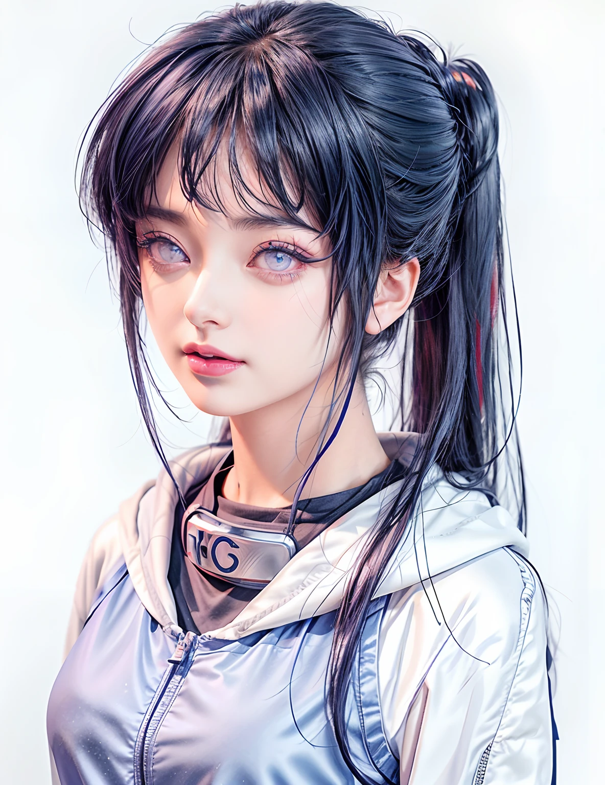 blue long hair,Nice face,duration,Heterochromatic pupil,Gini Coefficient,fully body photo,Big-breasted girl