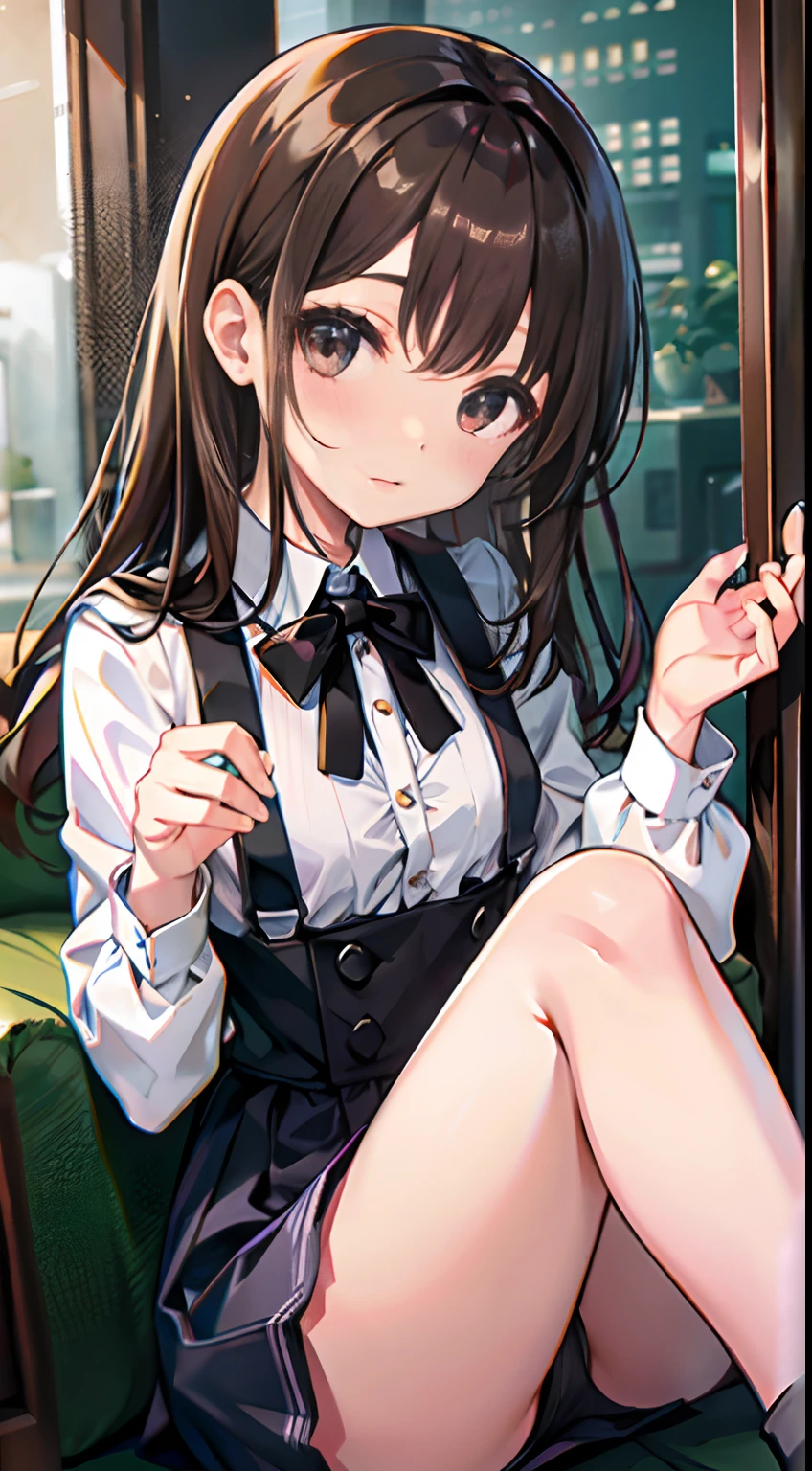 high-level image quality、cute little、Long、Brown hair、Clear department