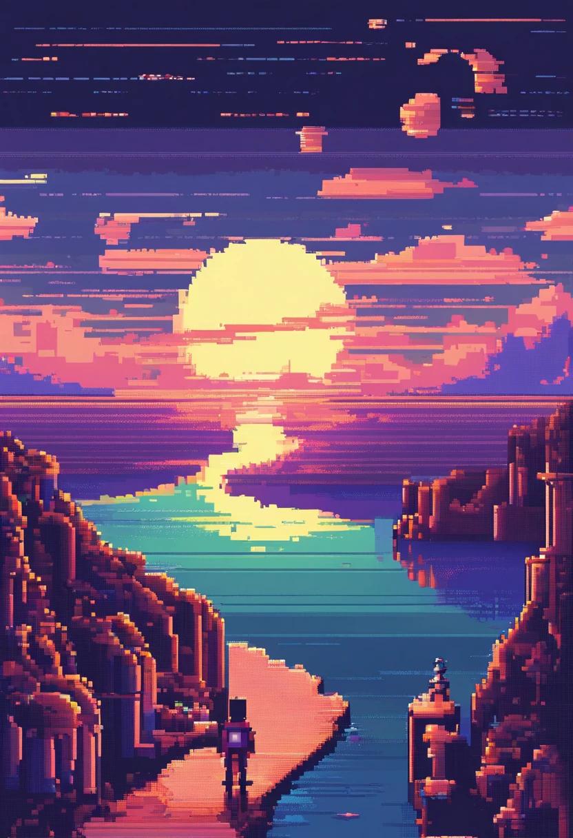 UPER Viewing Camera , chip , River, Soft light , a moon, Nuit, Boy , The artwork , masutepiece, Game View, Pixel Perfect
