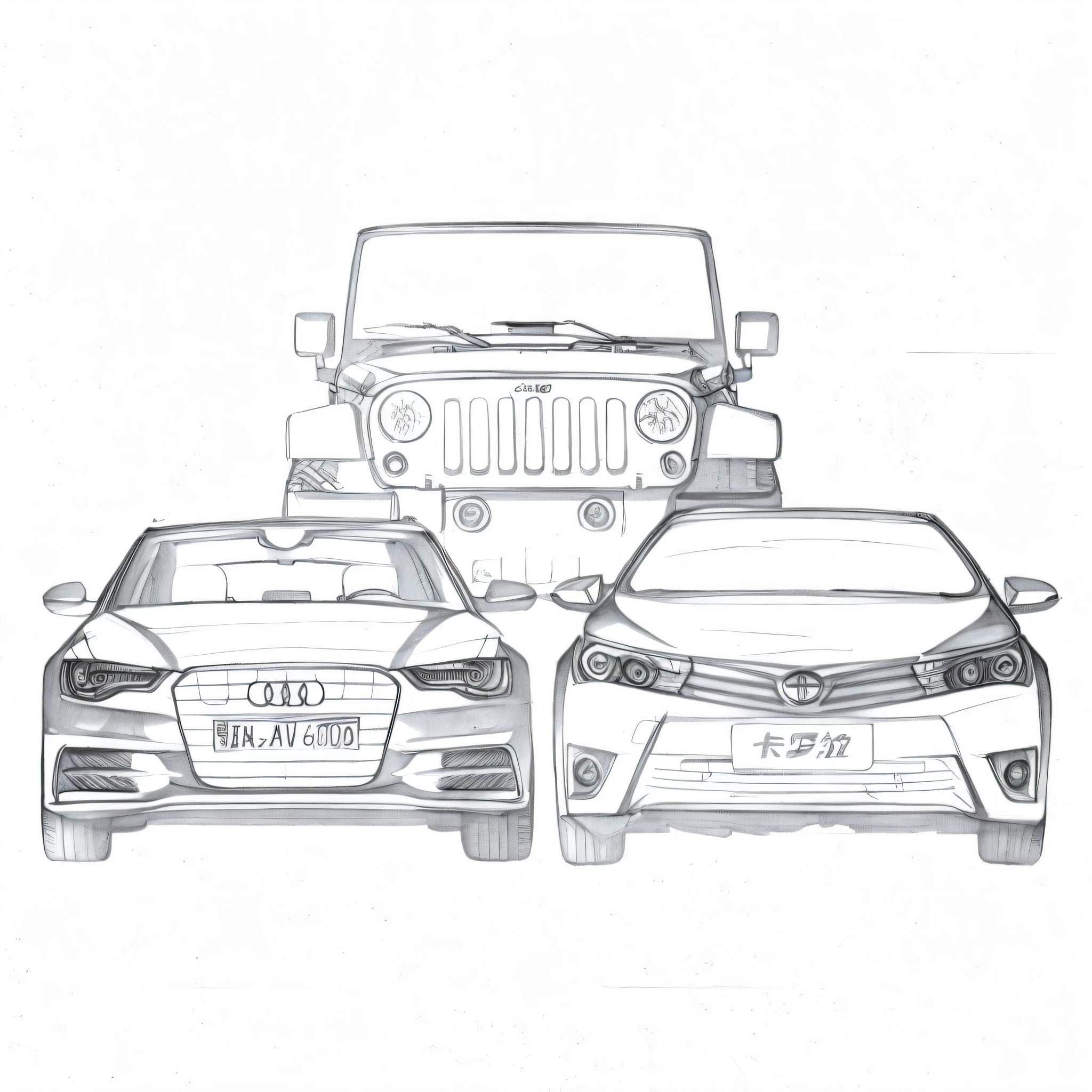 Hand drawn lines on white background