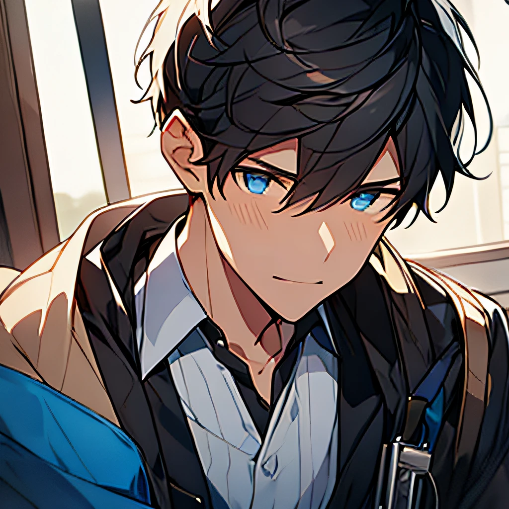 of a guy,with short black hair,the doctor,Wear a mask,blue surcoat,Frontal display,medical instruments,Pet hospital