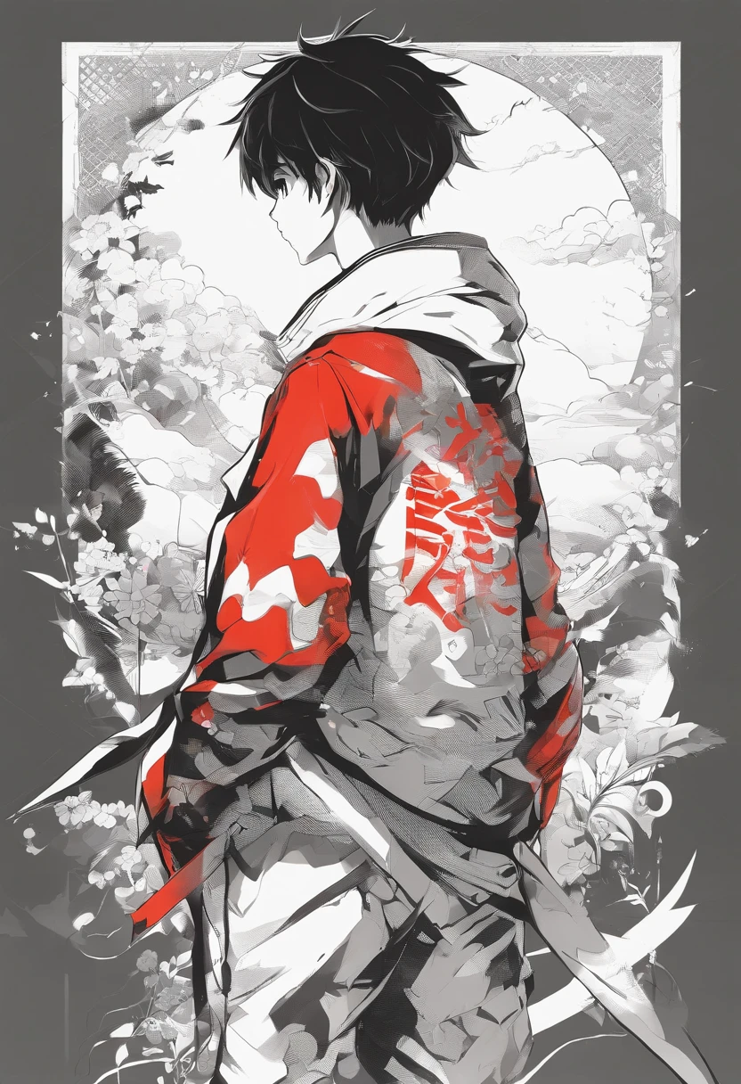 The back view of the boy