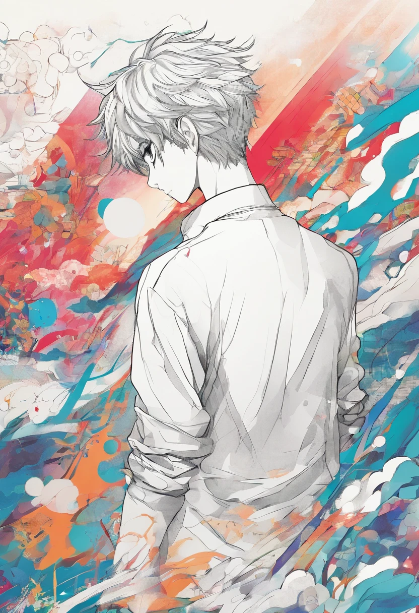 The back view of the boy