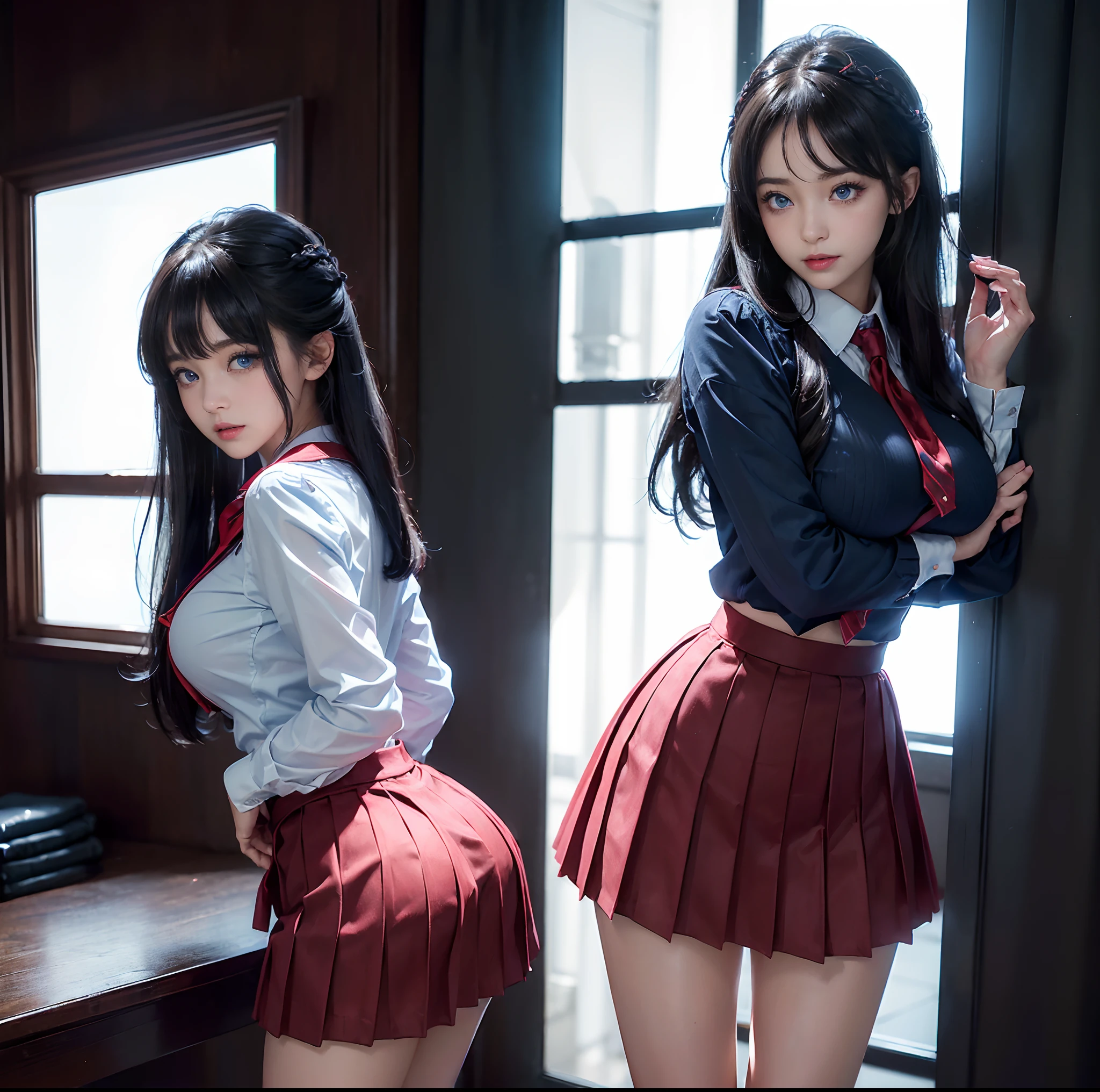 Need,Beautuful Women,Fair skin,Pure,on back,Cocked buttocks,standing on your feet,short skirt