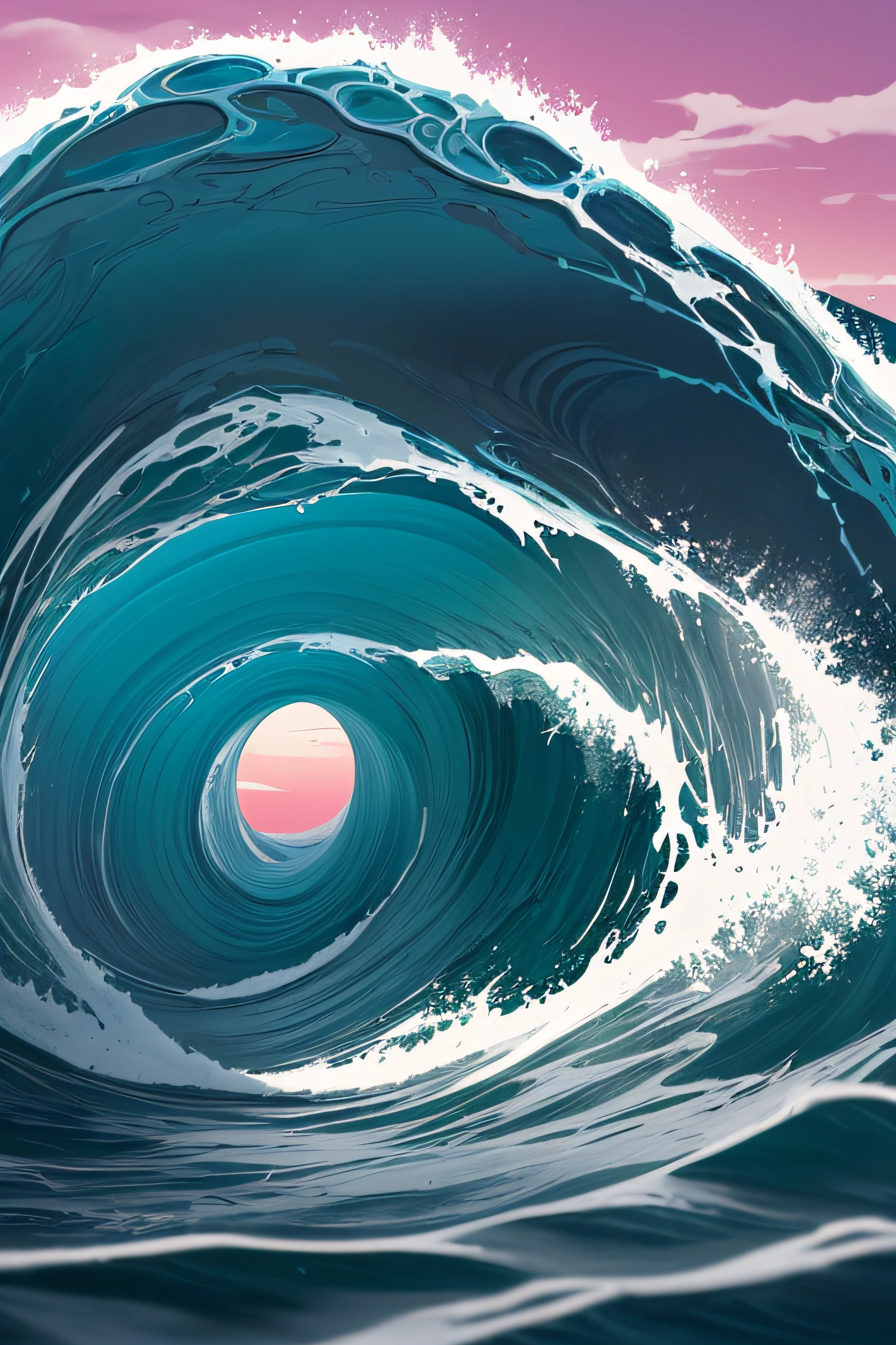 abstract japanese sea wave