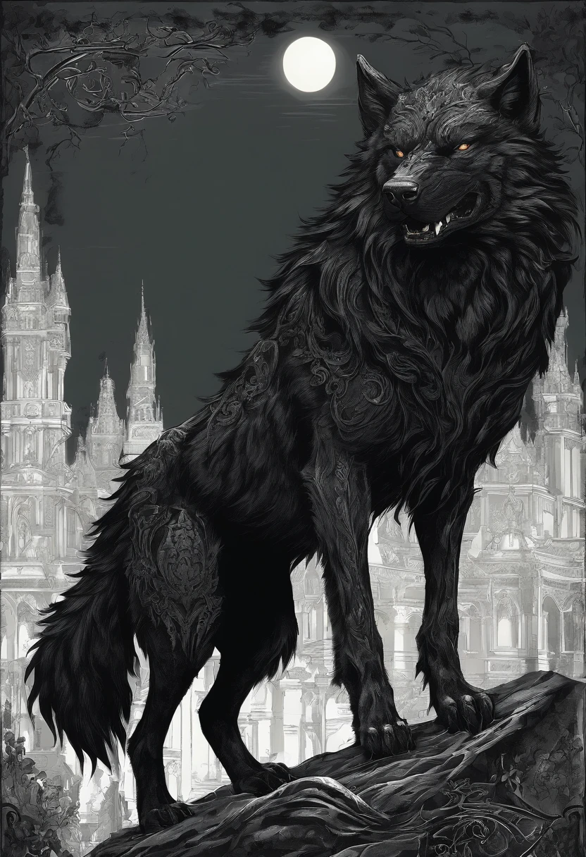Werewolf Giant Black Humanoid Wolf.