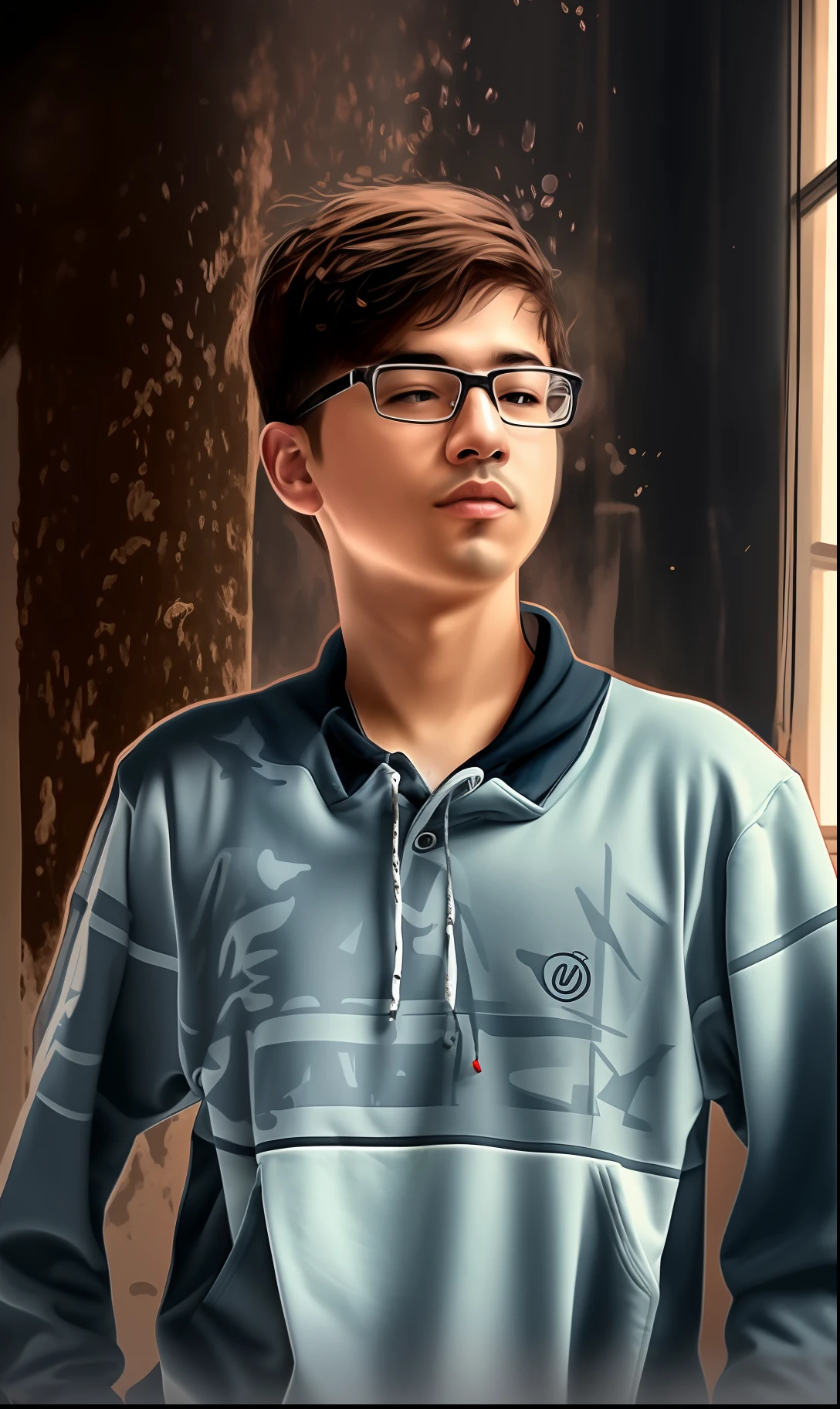 Make it a handsome boy,8k resolution, change background ,hoodie wear