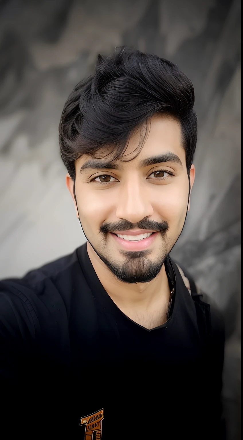 arafed man with a beard and mustache smiling at the camera, portait photo profile picture, 8k selfie photograph, facebook profile picture, with a beautifull smile, good looking face, with accurate face, professional profile picture, khyzyl saleem, kyza saleem, profile pic, headshot profile picture, with a small beard