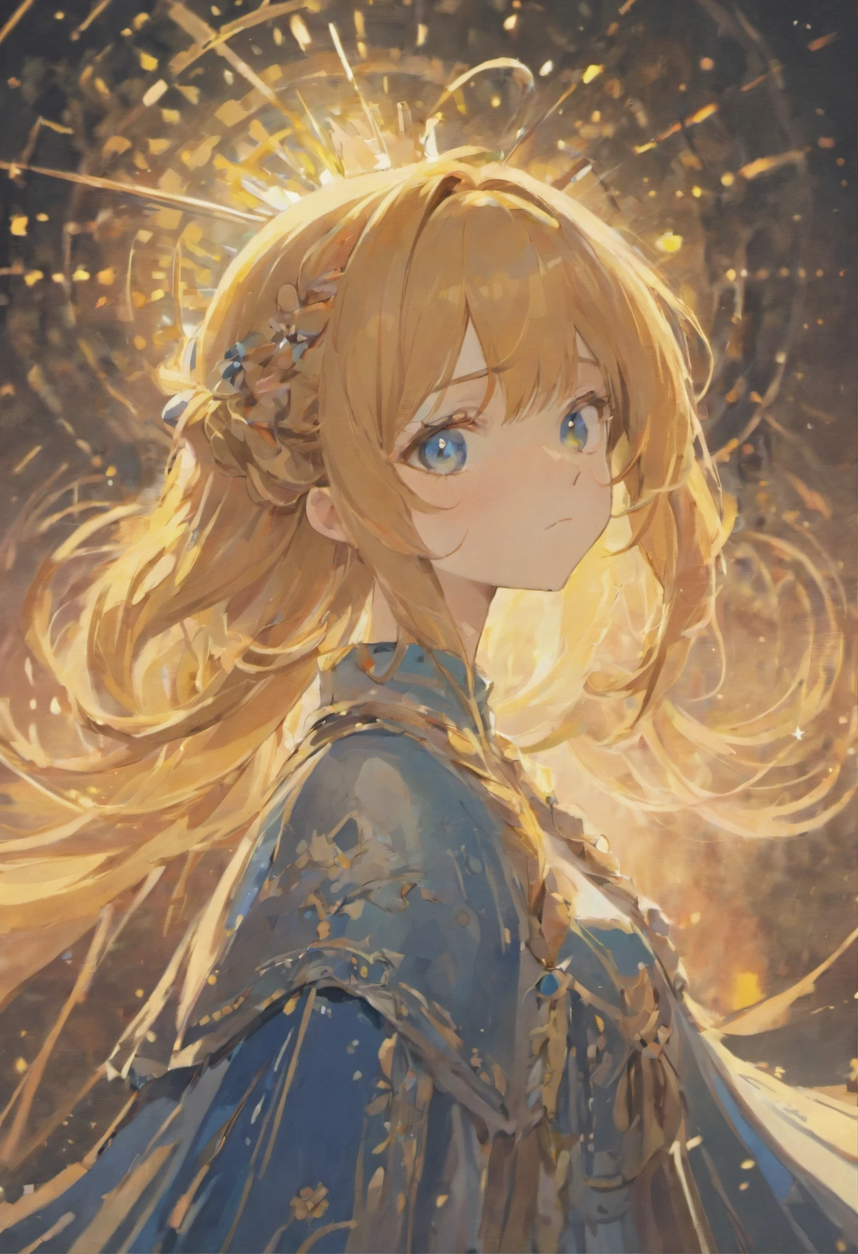 (8k, best quality, masterpiece: 1.2), (best quality: 1.0), (ultra-high resolution: 1.0), watercolor, a beautiful woman, (shiny pupils,blue pupils),shoulders, headband, Agnes Cecil, bust portrait, extremely bright design, pastel colors, autumn lights, moody gray, gritty style style Alexei Savlasov, Ivan Shishkin, Ilya Repin, (card retouching: 1.2), 2d, (oil painting: 1.2) highly detailed