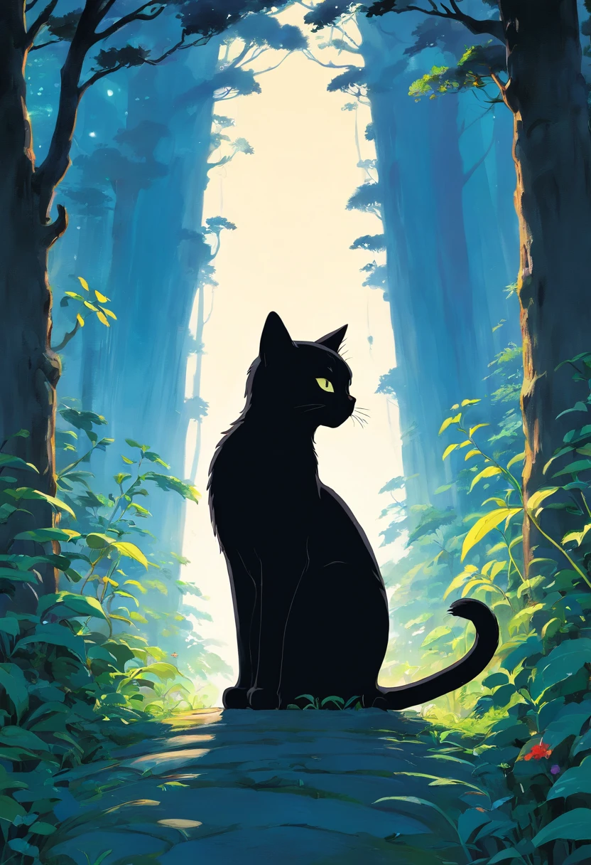 with a pure white background、Silhouette black cat