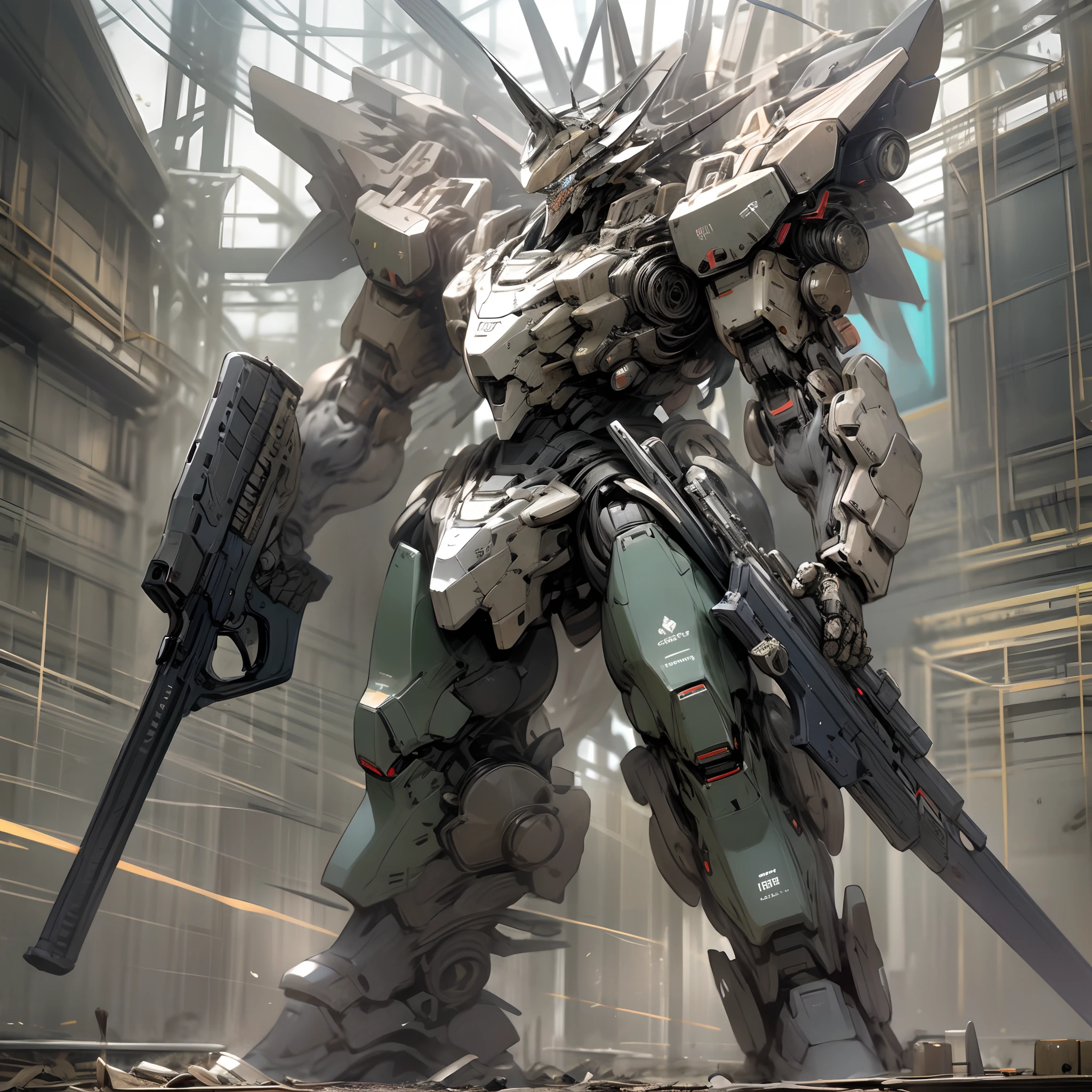 armored core style, rifle,