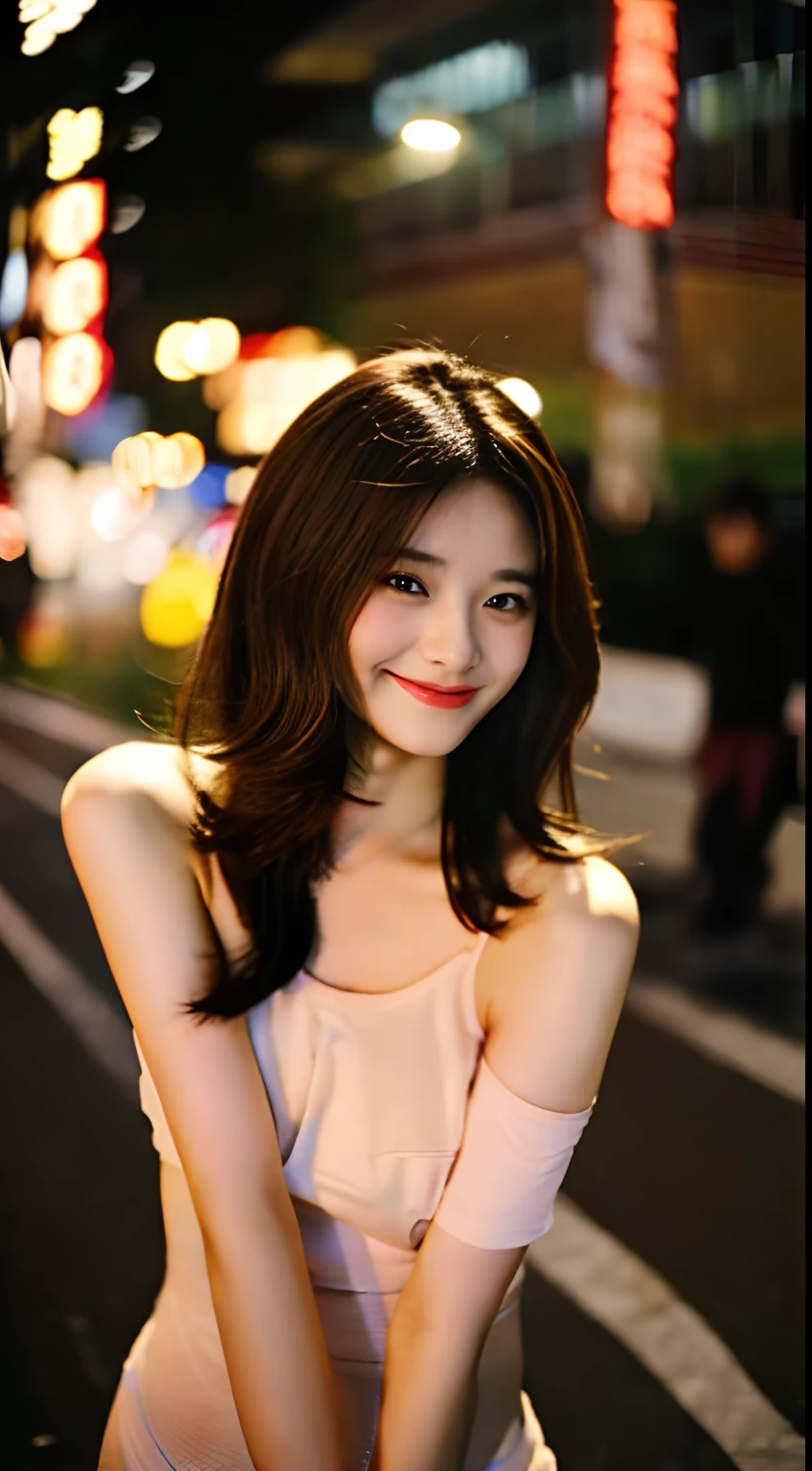 Tabletop, highest quality, figure, Very detailed, In detail, High resolution, 8k wallpaper, Perfect dynamic composition, Beautiful fine details,Medium Hair,Small Breasts Natural Color Lip, Bold sexy pose,smile,Shibuya Ward、20-year-old girl、cute、sexy shot looking at camera,Ferris wheel
