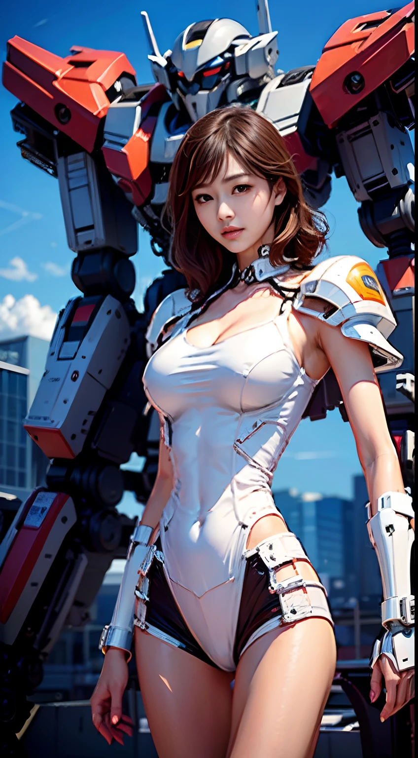 （（tmasterpiece，best qualtiy）），Large mechanical robot structure，dressed in a suit，Close-up of a woman with large mechanical wings, ferra white mecha, inspired by Krenz Cushart, Mechanized Valkyrie girl, by Krenz Cushart, girl in mecha cyber armor, anime robotic mixed with organic, modern mecha anime, female mecha, Krenz Kusart 和 Artem Demoura 4K Ultra HD, 超高分辨率, (Photorealistic: 1.4)