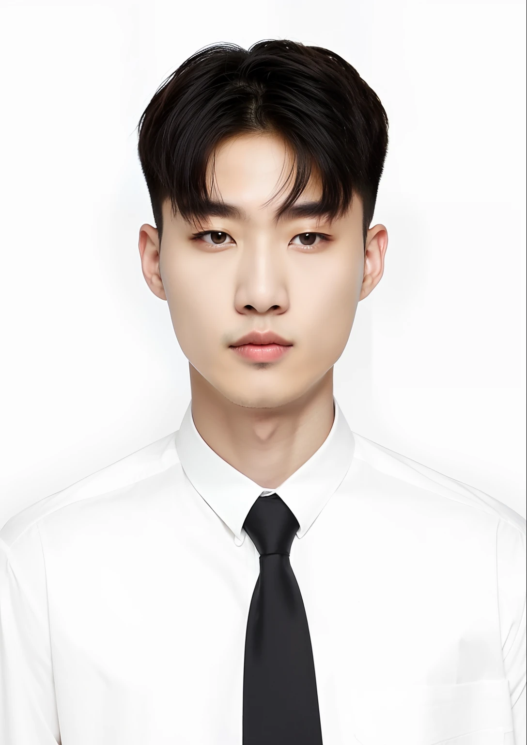 there is a man wearing a white shirt and a black tie, Cai Xukun, yanjun cheng, dent wu, hong june hyung, Shin Jung-ho, heise jinyao, hyung tae, ryan jia, 2 7 years old, jinyiwei, South Korean male, headshot profile picture, Zhongyuan Zheng Lei, 2 8 years old