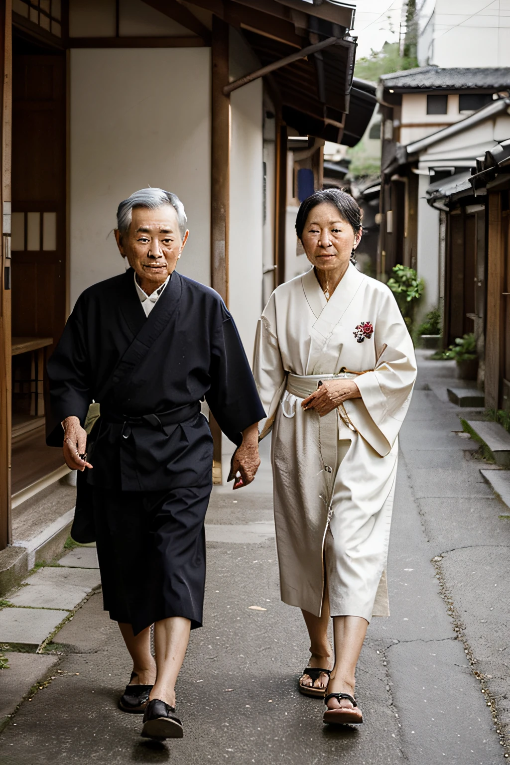 An elderly Japanese couple who have lived in the village for decades. They are respected by the other inhabitants and faithfully follow the traditions of the village.