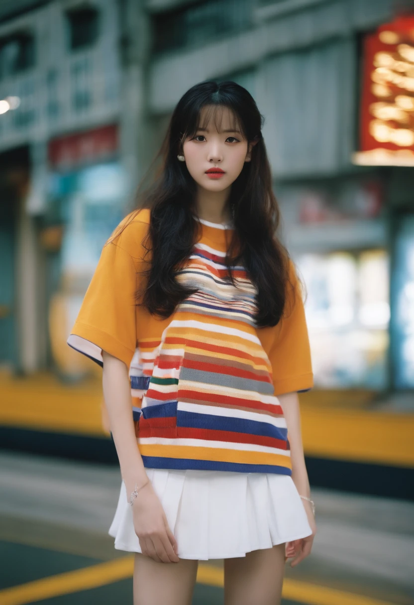 Sticking to the latest makeup、Beautiful face、hi-school girl、White Guardian、a miniskirt、Big loose white socks、2000s、jpn
