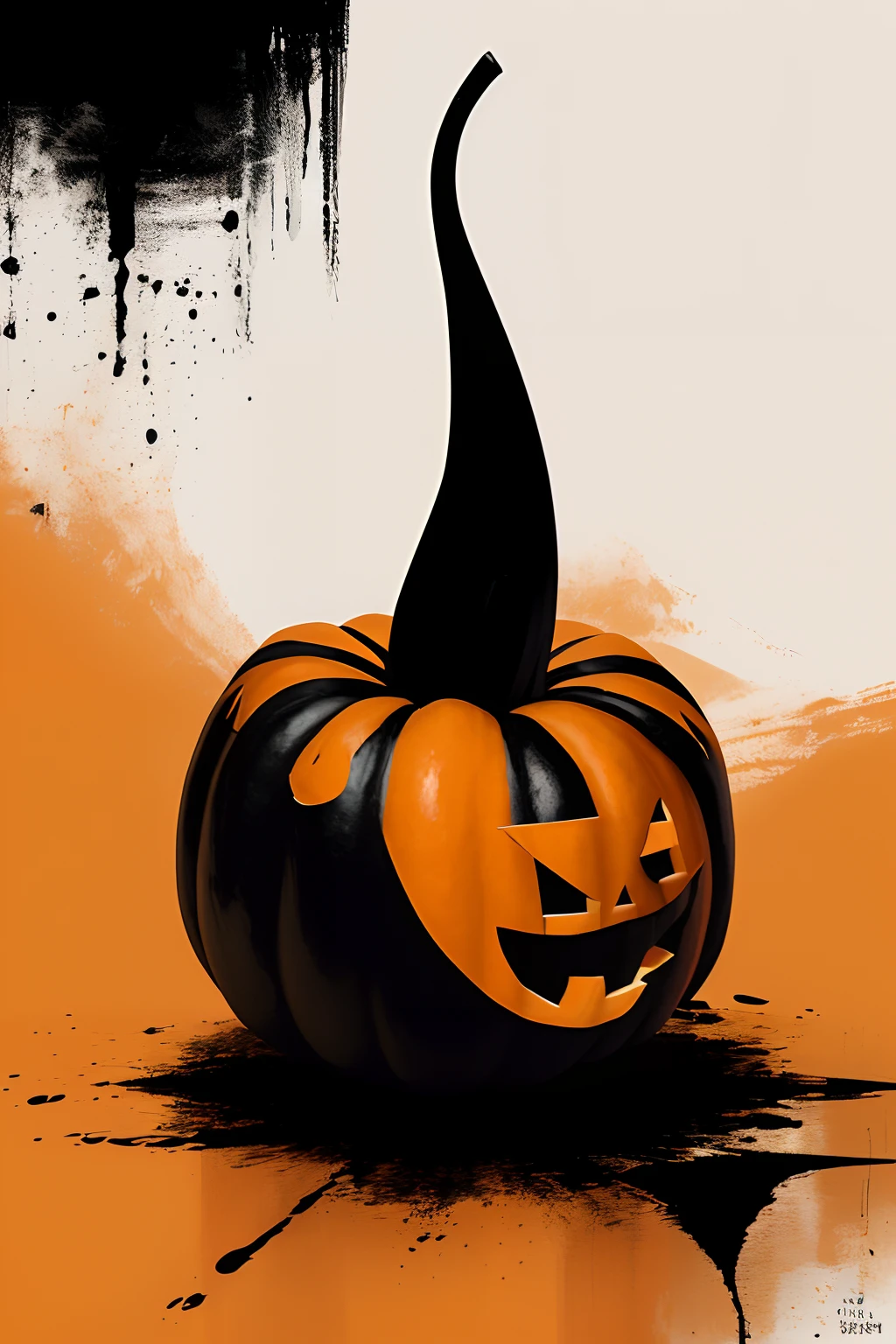 abstract, orange-black color scheme, pumpkin