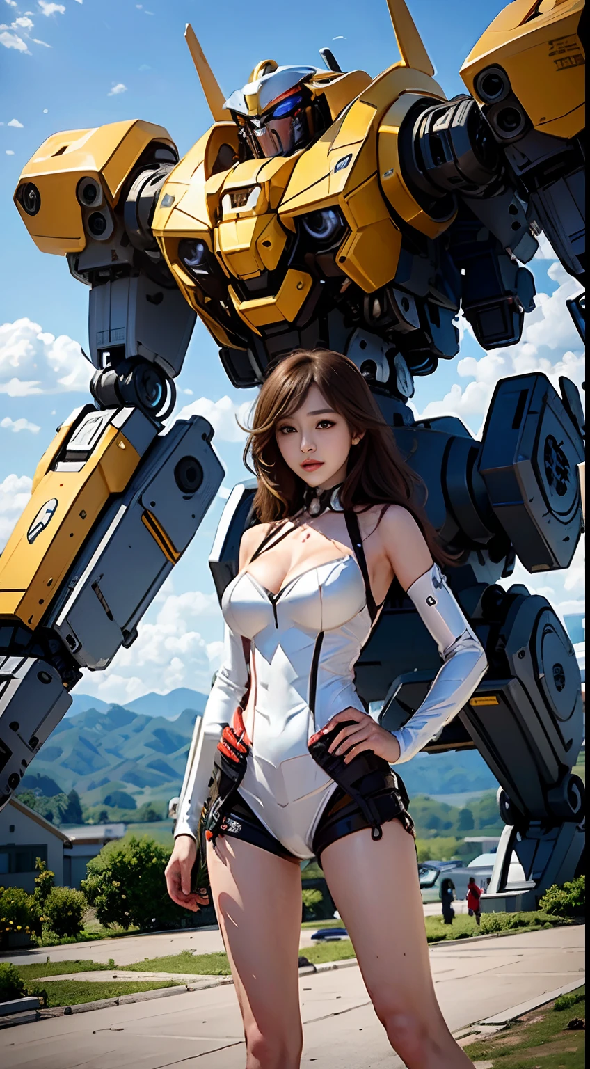 （（tmasterpiece，best qualtiy）），Large mechanical robot structure，dressed in a suit，Close-up of a woman with large mechanical wings, ferra white mecha, inspired by Krenz Cushart, Mechanized Valkyrie girl, by Krenz Cushart, girl in mecha cyber armor, anime robotic mixed with organic, modern mecha anime, female mecha, Krenz Kusart 和 Artem Demoura 4K Ultra HD, 超高分辨率, (Photorealistic: 1.4)