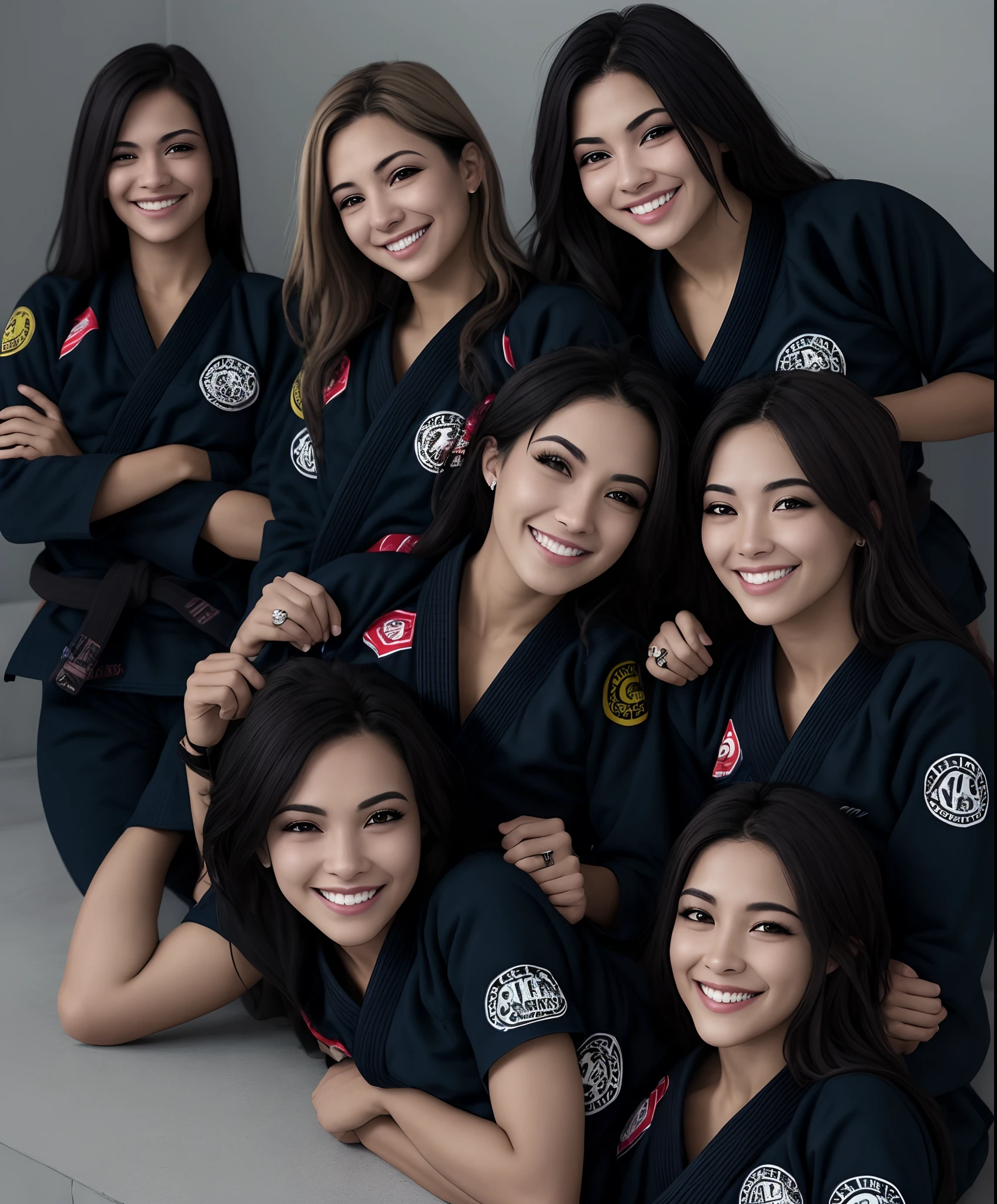 Mulheres bonitas sorrindo,lutadoras de jiu-jitsu