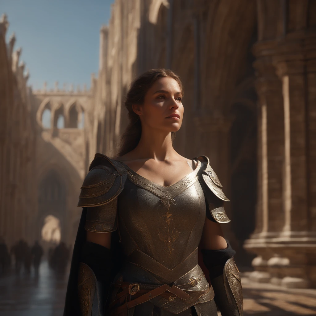 Modelshoot style, (the Extremely Detailed CG Unity 8K Wallpapers), full-shot body photo of the most beautiful artwork in the world, Medieval armor, professional majestic oil painting by Ed Blinkey, Atey Ghailan, Studio Ghibli, By Jeremy Mann, Greg Manchess, Antonio Moro, Trending on ArtStation, Trending on CGSociety, Convoluted, high detailing, Sharp Focus, Dramatic, photorealistic painting art by midjourney and greg rutkowski
