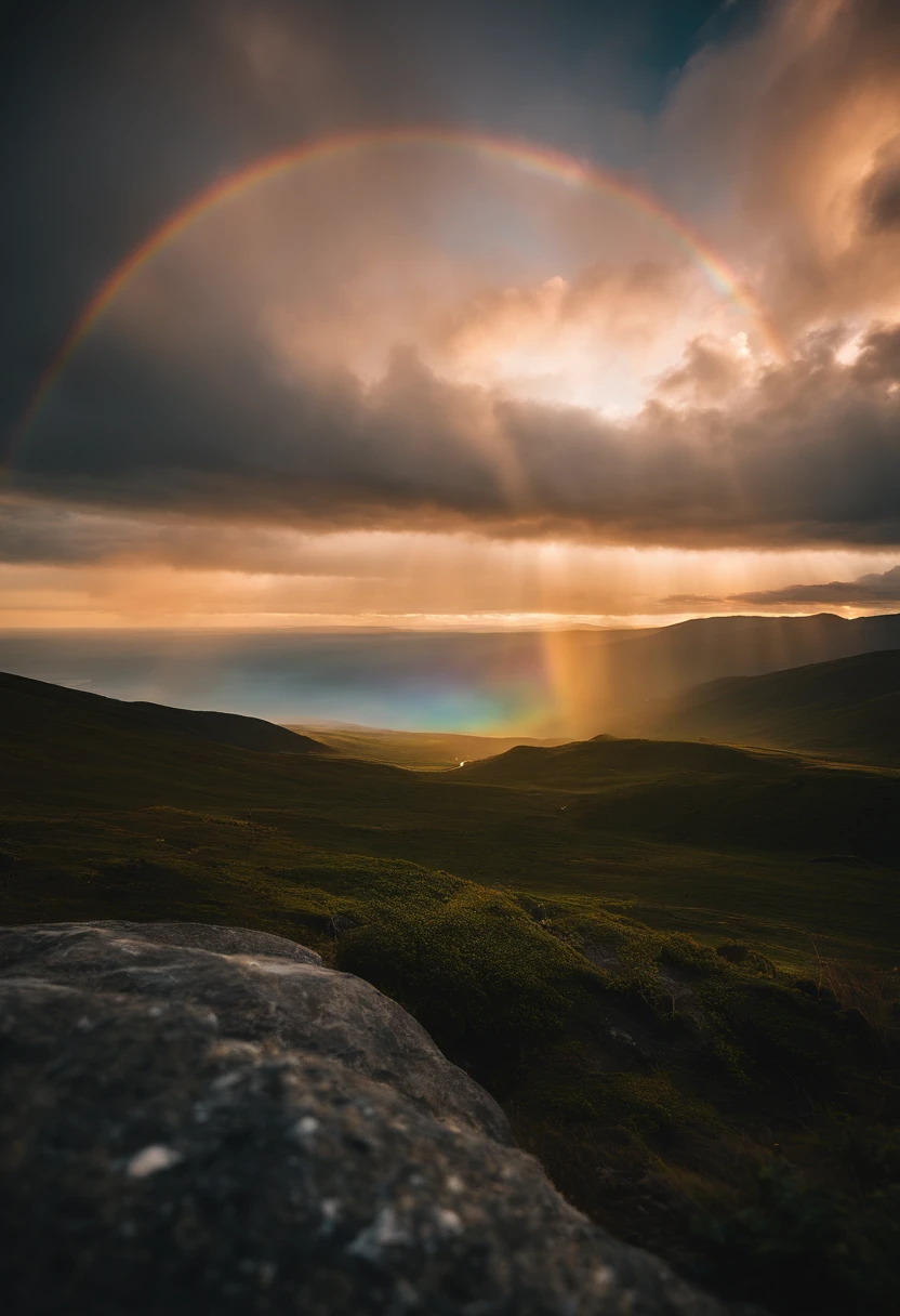 Close-up of iridescent circle in the sky. The scene features a rainbow resembling air.、Filled with iridescent clouds. This is such a colorful haven. Clouds are iridescent、Illuminated by the holy halo. The scene has、Also included are clear iridescent galaxies and stormy seas. I see a rainbow in the sky, Surrounded by a synchrotron halo of light. The scene has、There are also ethereal rainbow nimbass and bright rainbow ninbus, As well as prism halo. A space that shines in rainbow colors, Illuminated by the Light of Heaven. This is、One of the most beautiful images ever created.