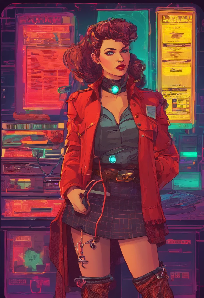 amelia_detective, collared shirt, red necktie, plaid skirt, thighhighs ,(detective accessories:0) deerstalker, brown capelet, pocket watch, stethoscope, syringe