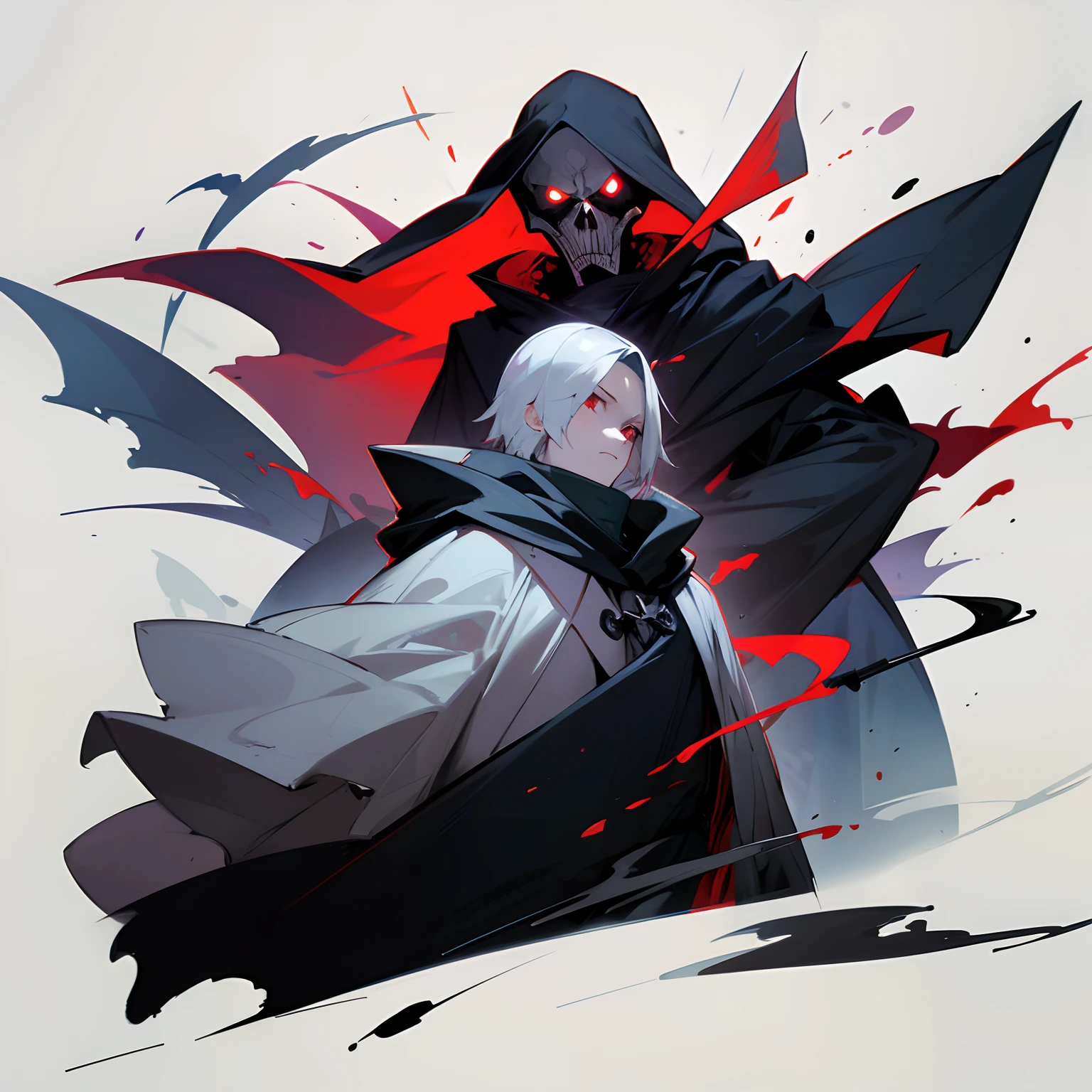 A phantom in a cloak with resembles of a grim reaper and spawn mix