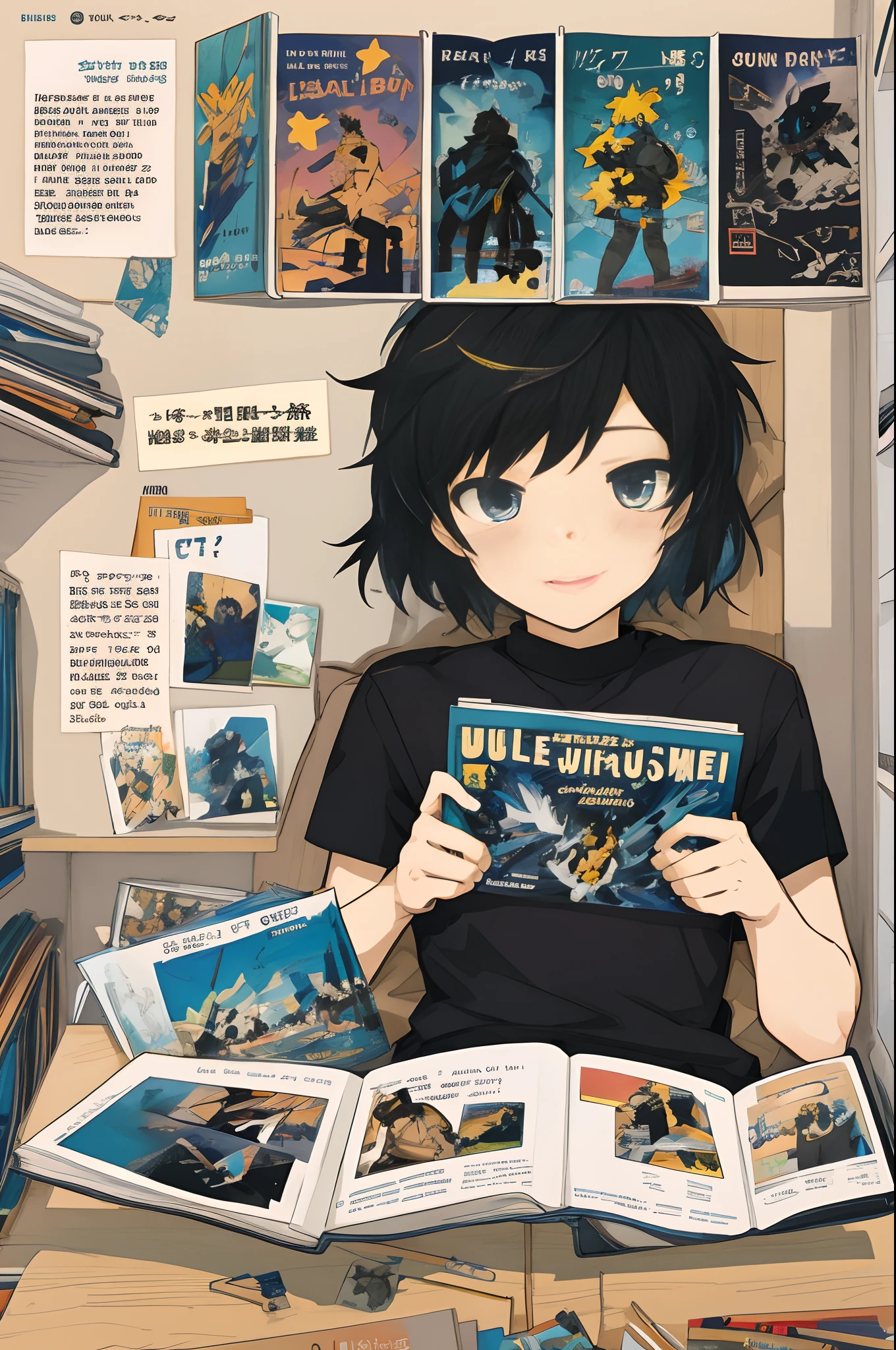 High-quality illustrations, cover_page, highres, absurdres, doujinshi, self-published comics, fanzine,