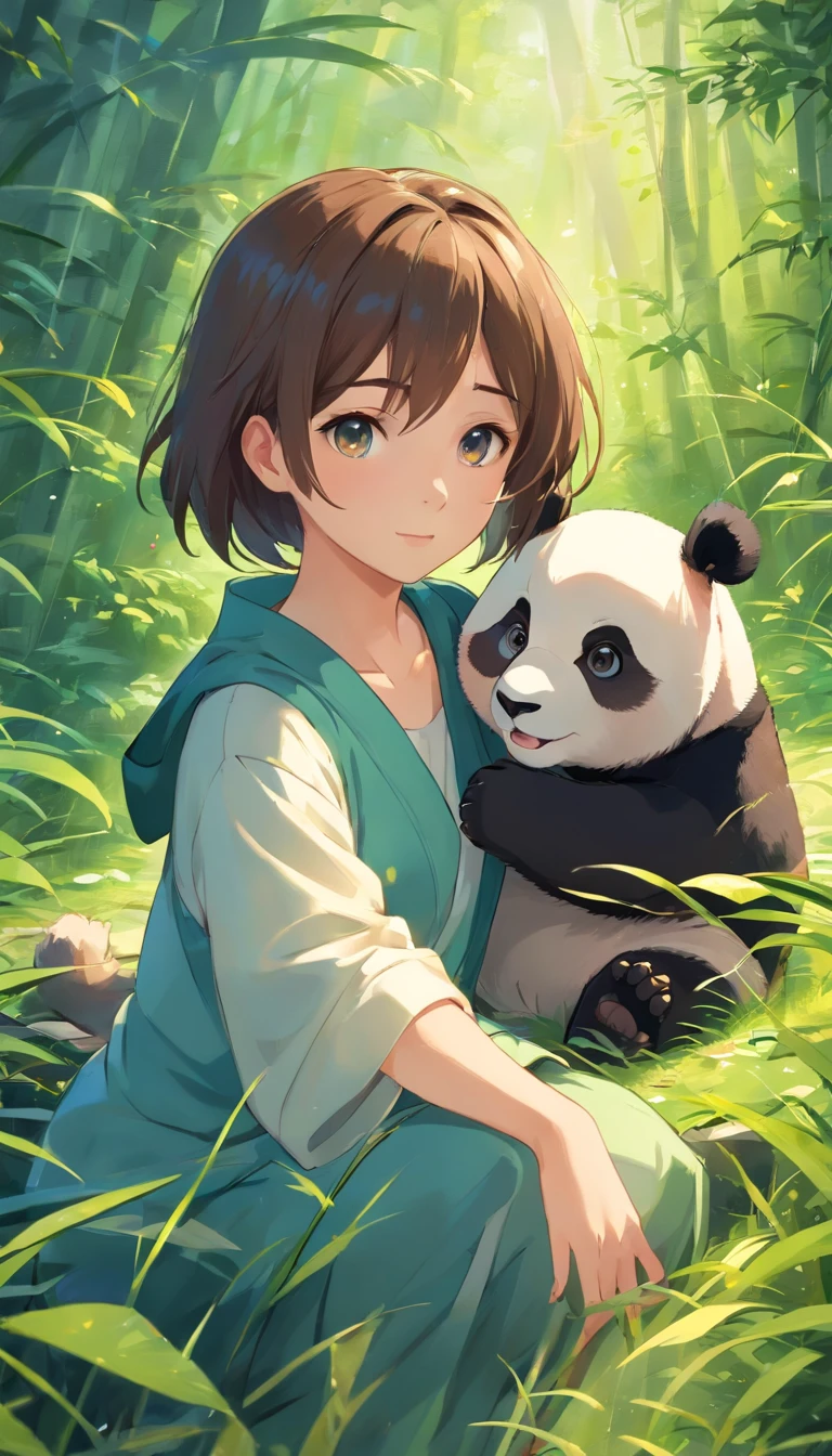 best qualtiy, tmasterpiece, 超高分辨率, realisticlying,Super cute panda,wide angles