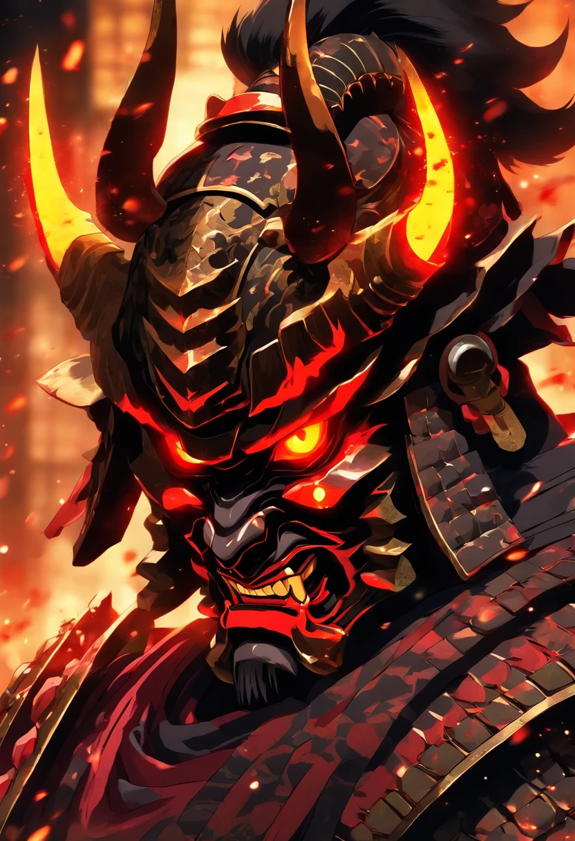 aesthetic_eyes, detailed eyes, demon horn, mask, glowing, body detailed, random very angry face, detailed face, | Portrait | finely detailed Obsidian and Lava armor | cinematic lighting,| 8k | unreal engine | octane render | aesthetic_eyes, detailed eyes, body detailed, detailed face, highly detailed ,solo, fightning stance, ray tracing, detailed all, show your ability A.I, 4K Ultra HD. add face mask, add fullface mask, mouth and nose covered by mask, oni mask, Ghillie suit
