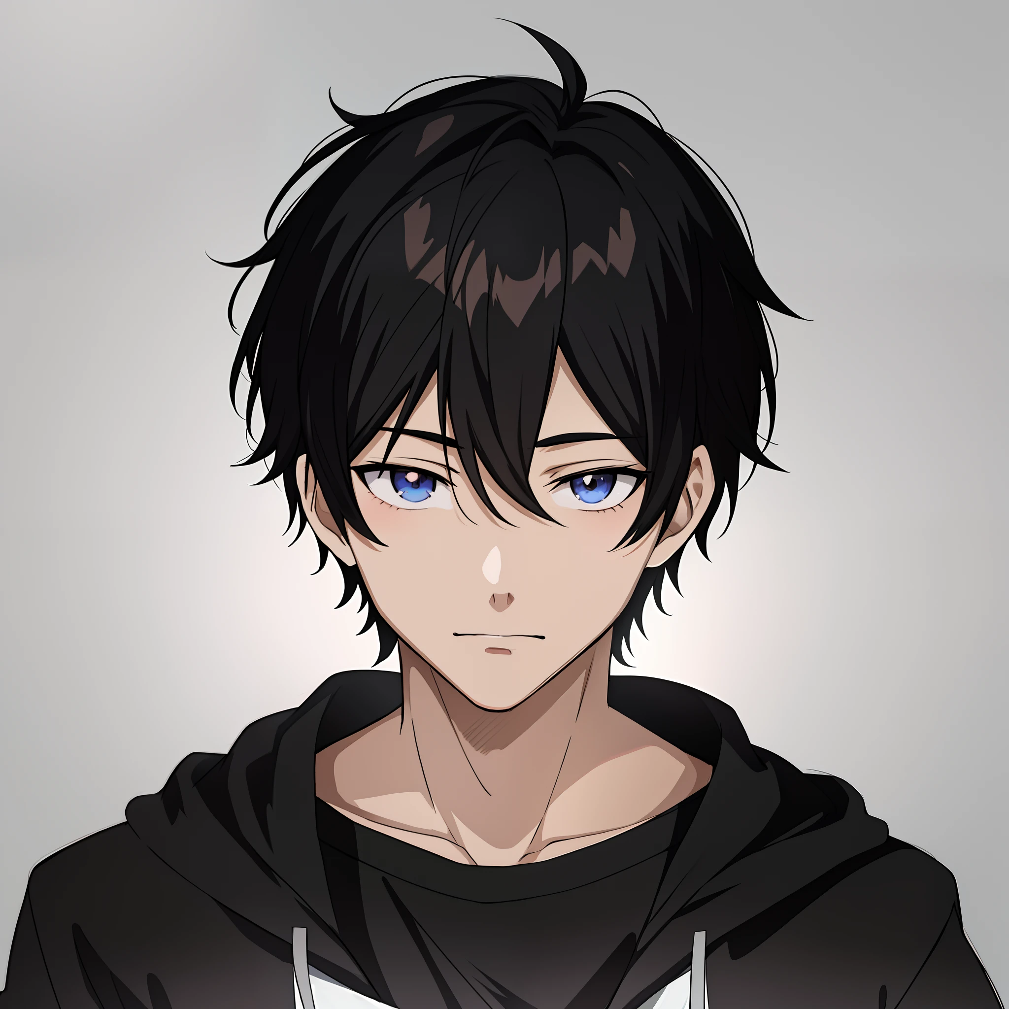 Anime boy with black hair and black hoodie looking at camera, young anime man, Male anime style, anime style portrait, anime moe art style, Anime Boy, semi realistic anime, Anime portrait of a handsome man, anime style character, detailed anime soft face, In an anime style, male anime characters, semirealistic anime style, anime handsome guy, anime character portrait