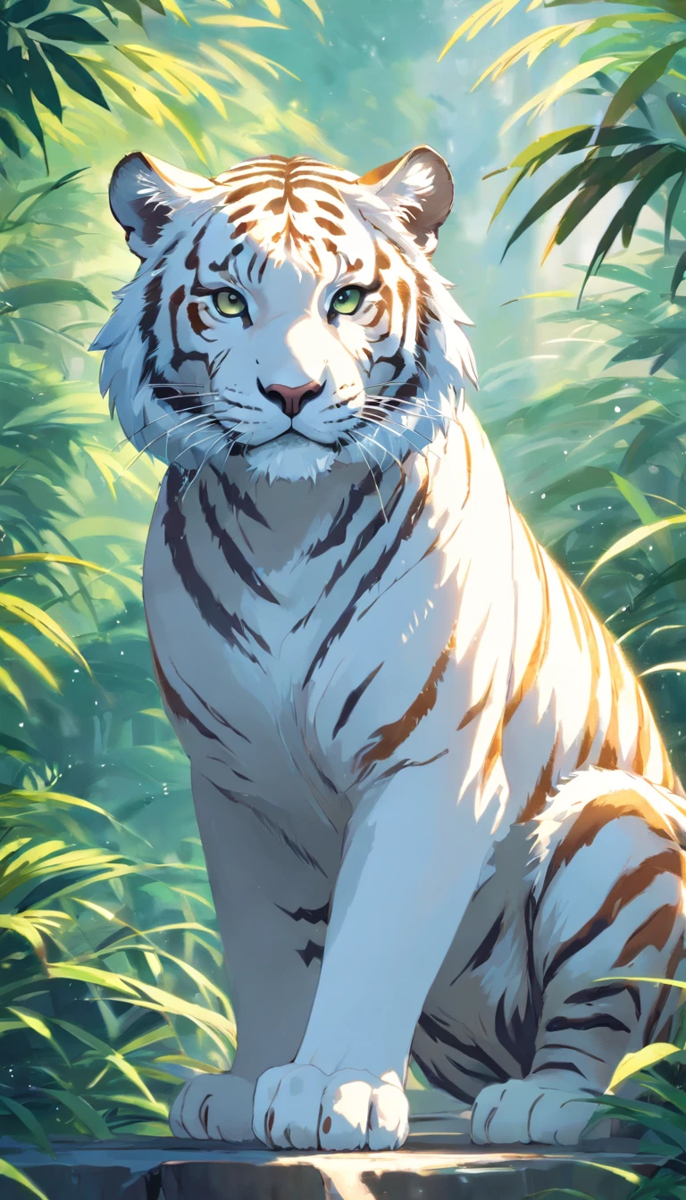 best qualtiy, tmasterpiece, 超高分辨率, realisticlying,the white tiger,wide angles