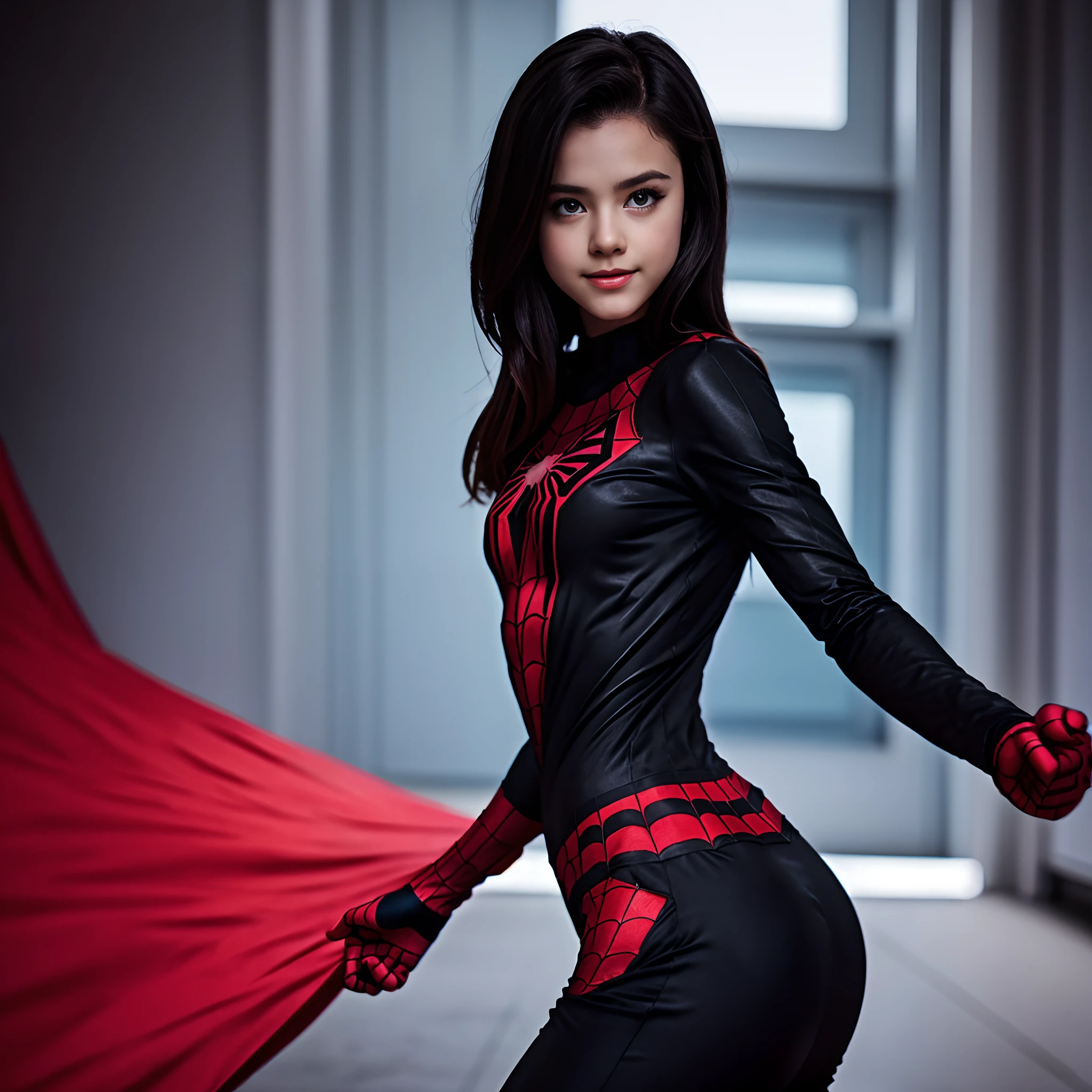 Spiderman girl,black clothing