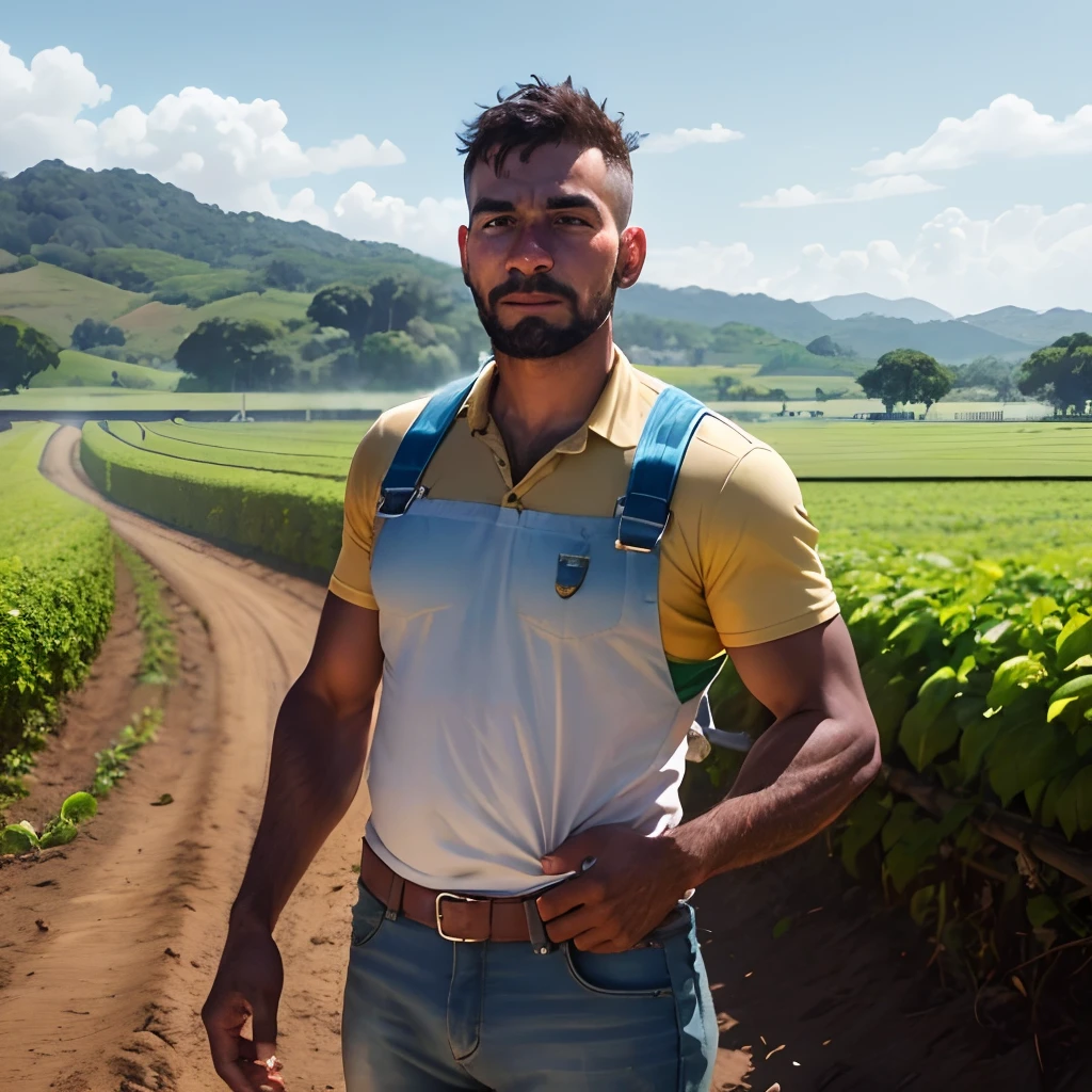 Agricultor em lavoura de alho