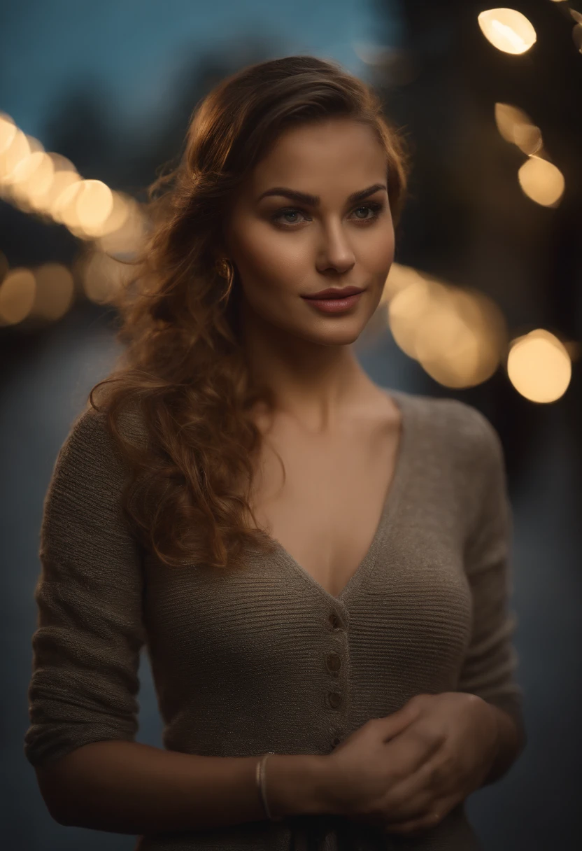Highly detailed, Erotische Frauen, Strickhemd, Goldenes Haar,poneyTail,light-skinned),Fokussierung auf das Gesicht, Fokus auf das Gesicht, komplizierte Augen,Der Hintergrund ist imClub,