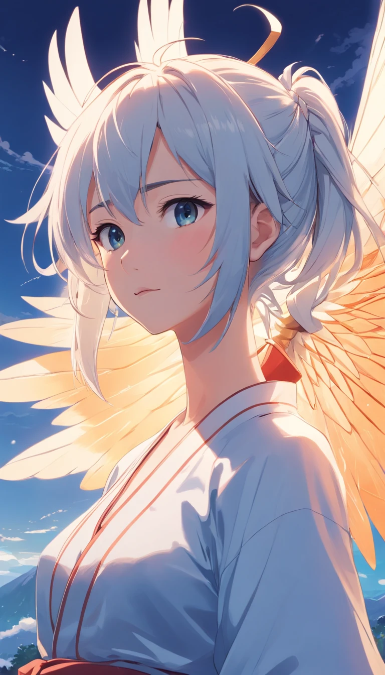 best qualtiy, tmasterpiece, 超高分辨率, realisticlying,1 female,White high ponytail,(Fairy clothes set),(Sword dance),An arrogant face,Immortal Mountain,white crane,wide angles