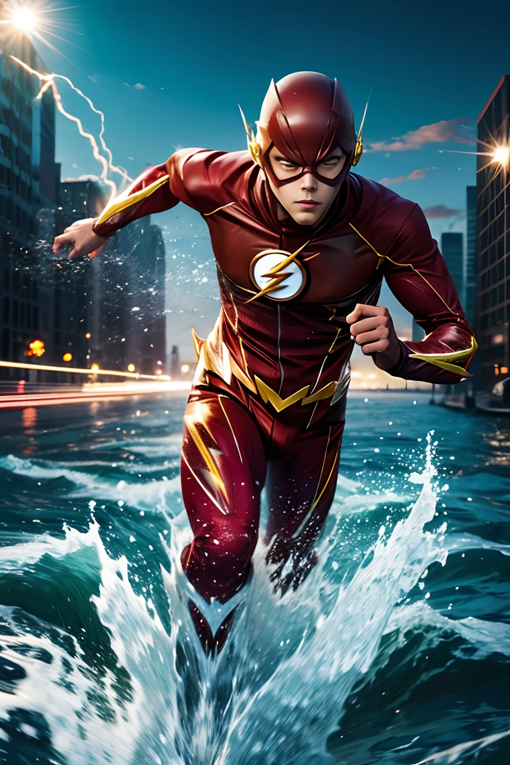 The Flash Running Over the Water